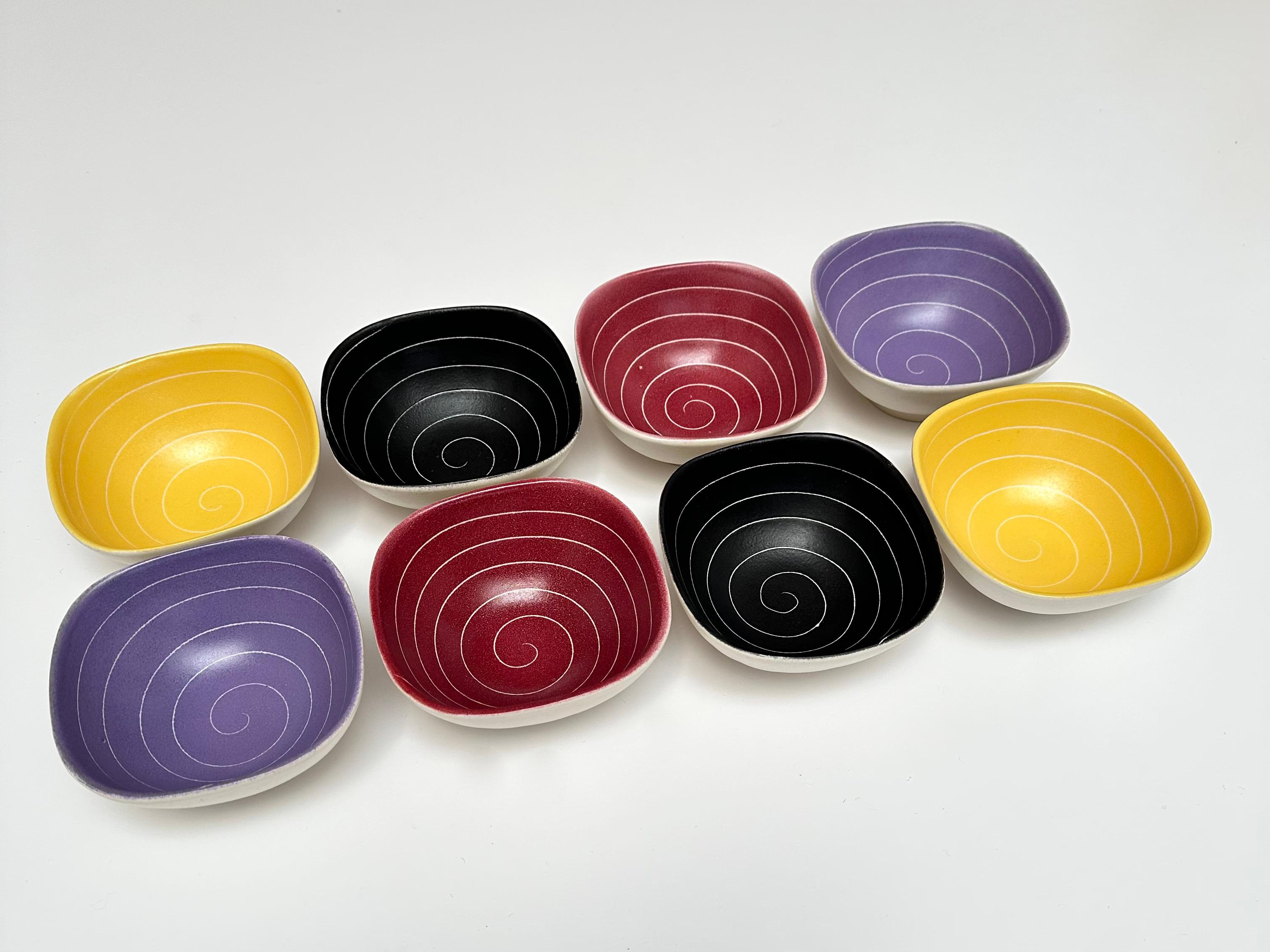 Mid-20th Century Ceramic Dessert Set, Saint-Clement, France c. 1950 For Sale