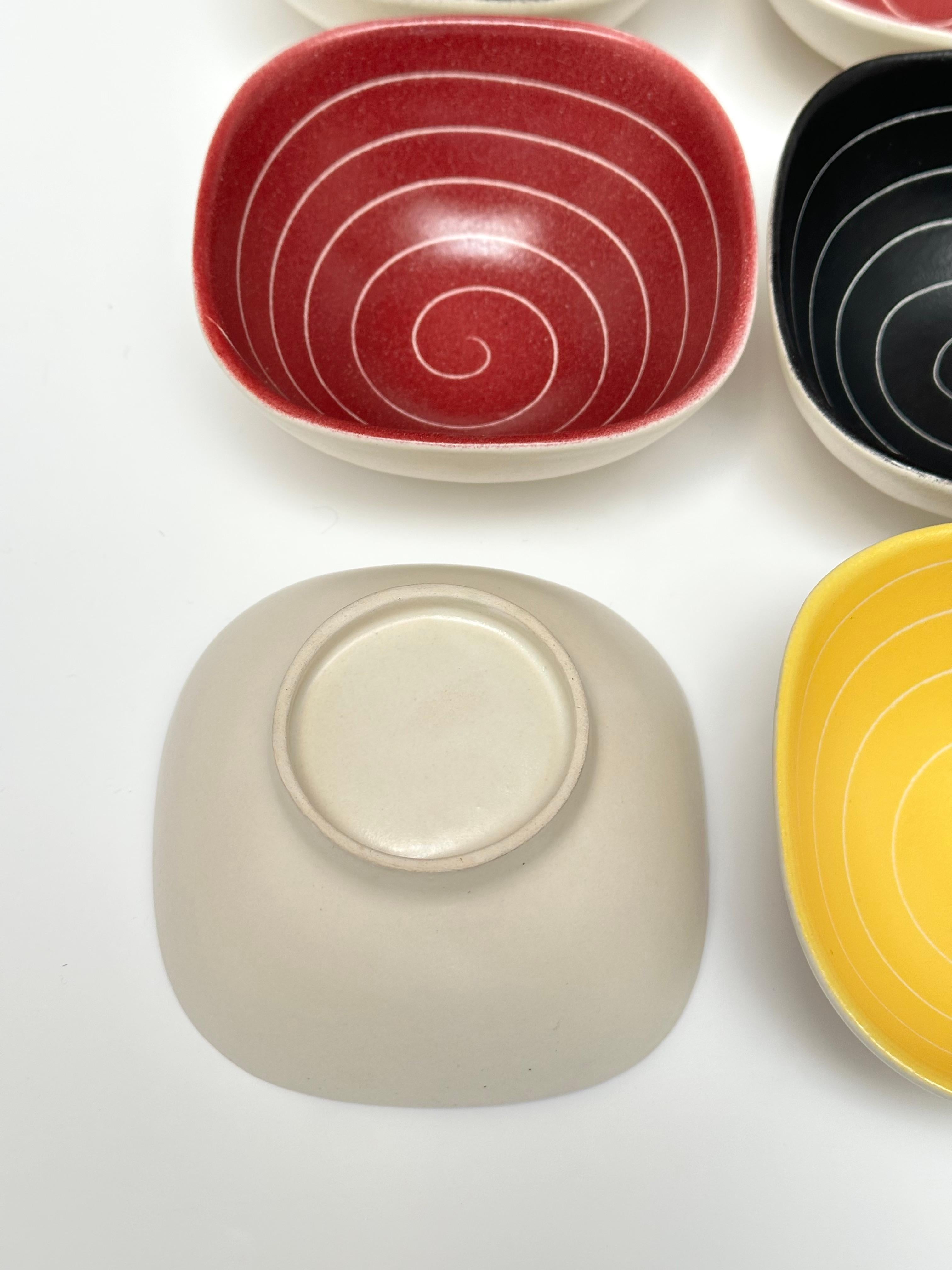 Earthenware Ceramic Dessert Set, Saint-Clement, France c. 1950 For Sale