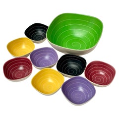 Set da dessert in ceramica, Saint-Clement, Francia 1950 ca.
