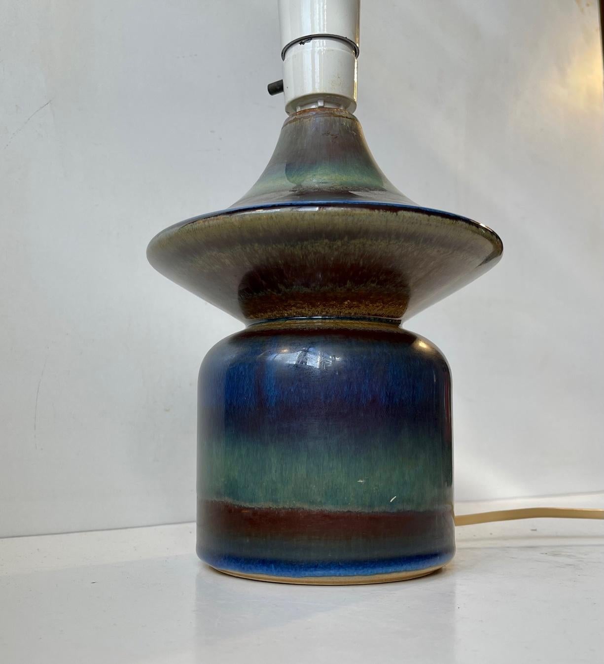 Glazed Ceramic Diablo Table Lamp in Multiple Glazes by Einar Johansen for Søholm, 1960s For Sale