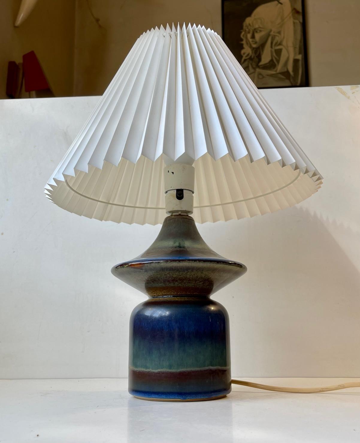 Ceramic Diablo Table Lamp in Multiple Glazes by Einar Johansen for Søholm, 1960s In Good Condition For Sale In Esbjerg, DK