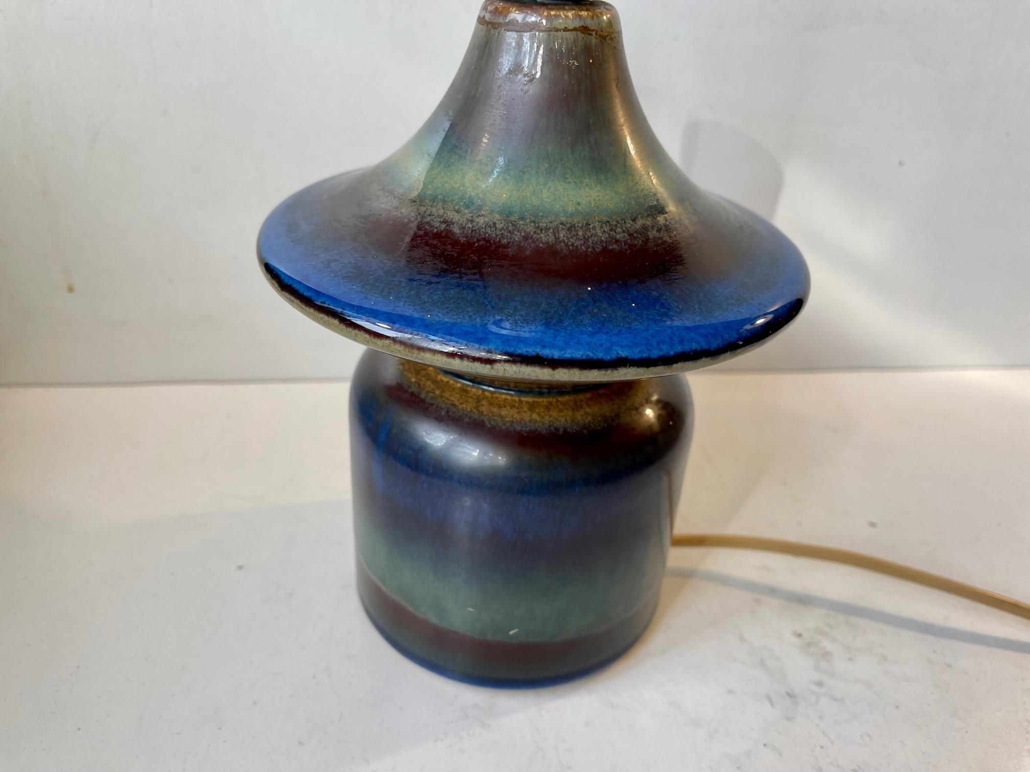 Ceramic Diablo Table Lamp in Multiple Glazes by Einar Johansen for Søholm, 1960s For Sale 2