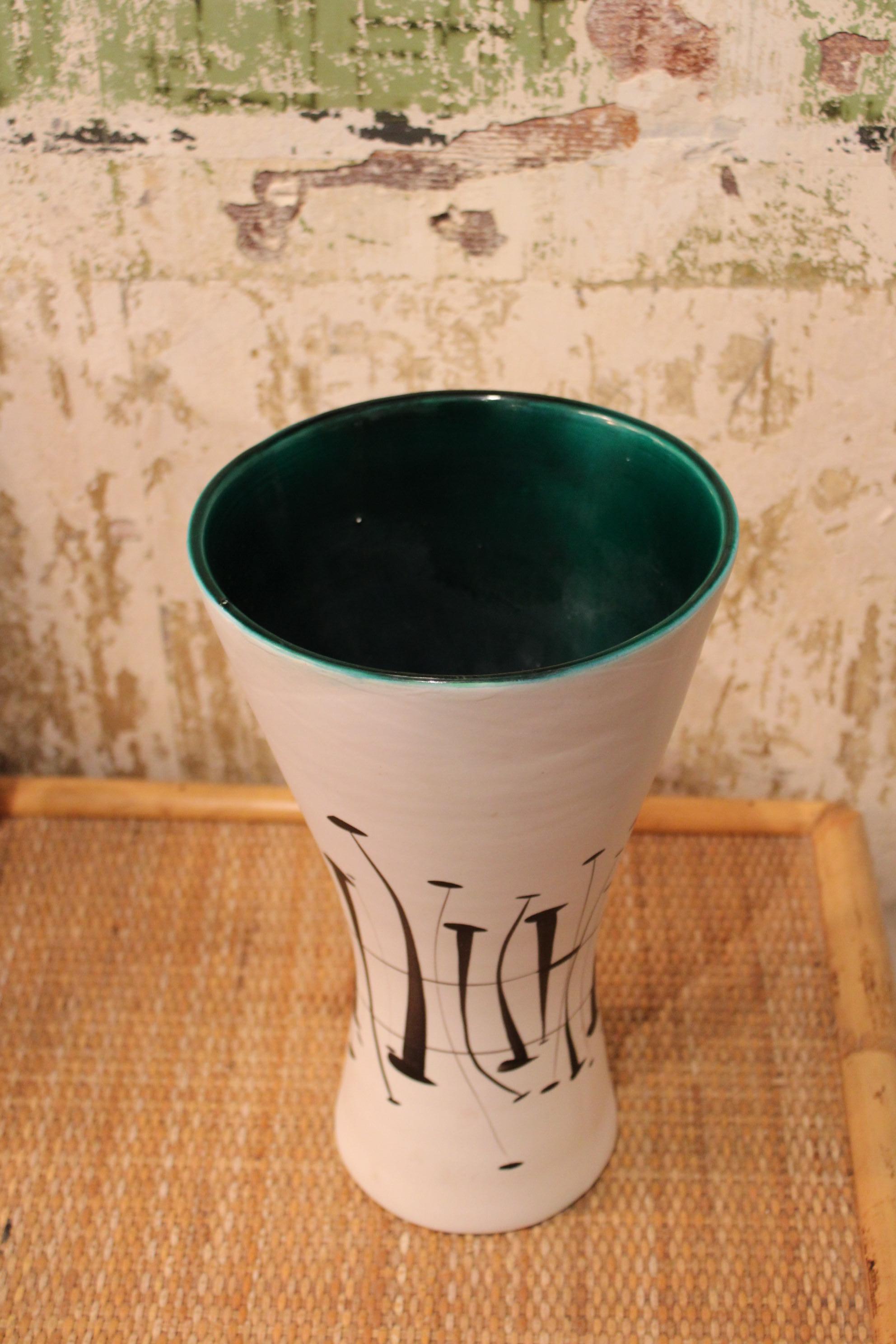 French Ceramic Diabolo Vase by Roger Capron, France 20th Century