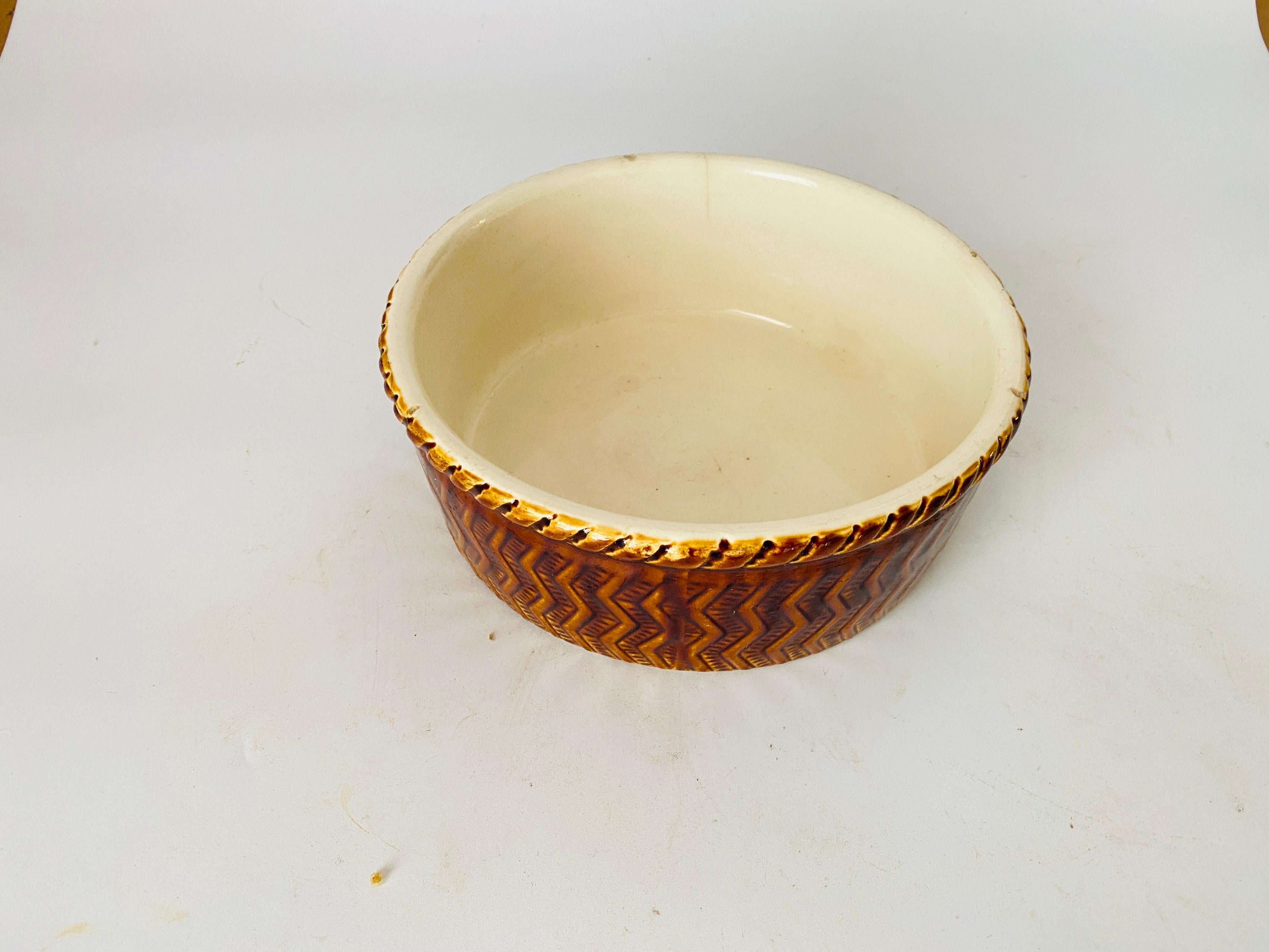Late 20th Century Ceramic Dish Brown Color circa 1970 Signed Villeroy & Boch For Sale