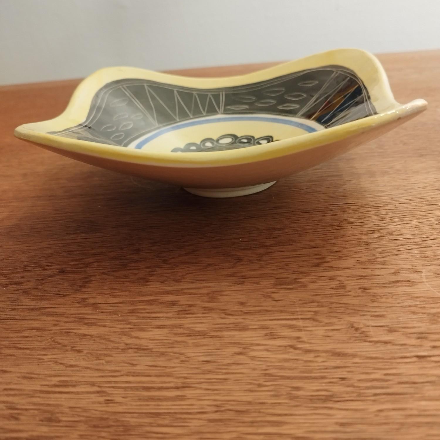 French Ceramic Dish, Designed by Jacques Pouchain for Poet Laval For Sale