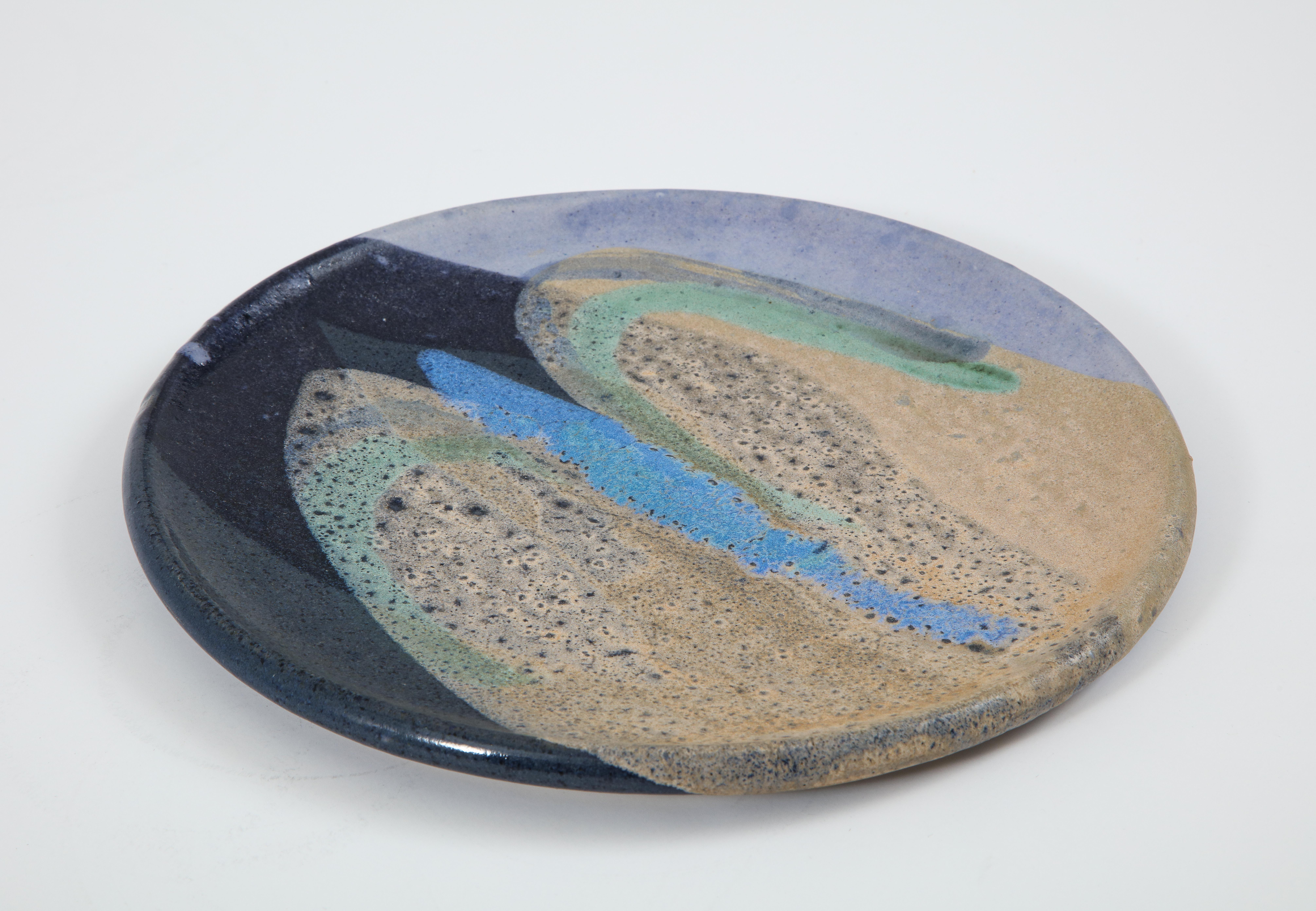 Ceramic Dish with Abstract Enamel Glaze 1