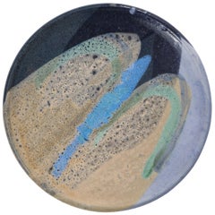 Ceramic Dish with Abstract Enamel Glaze