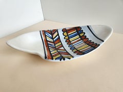 Roger Capron - Piatto in ceramica con design a bande