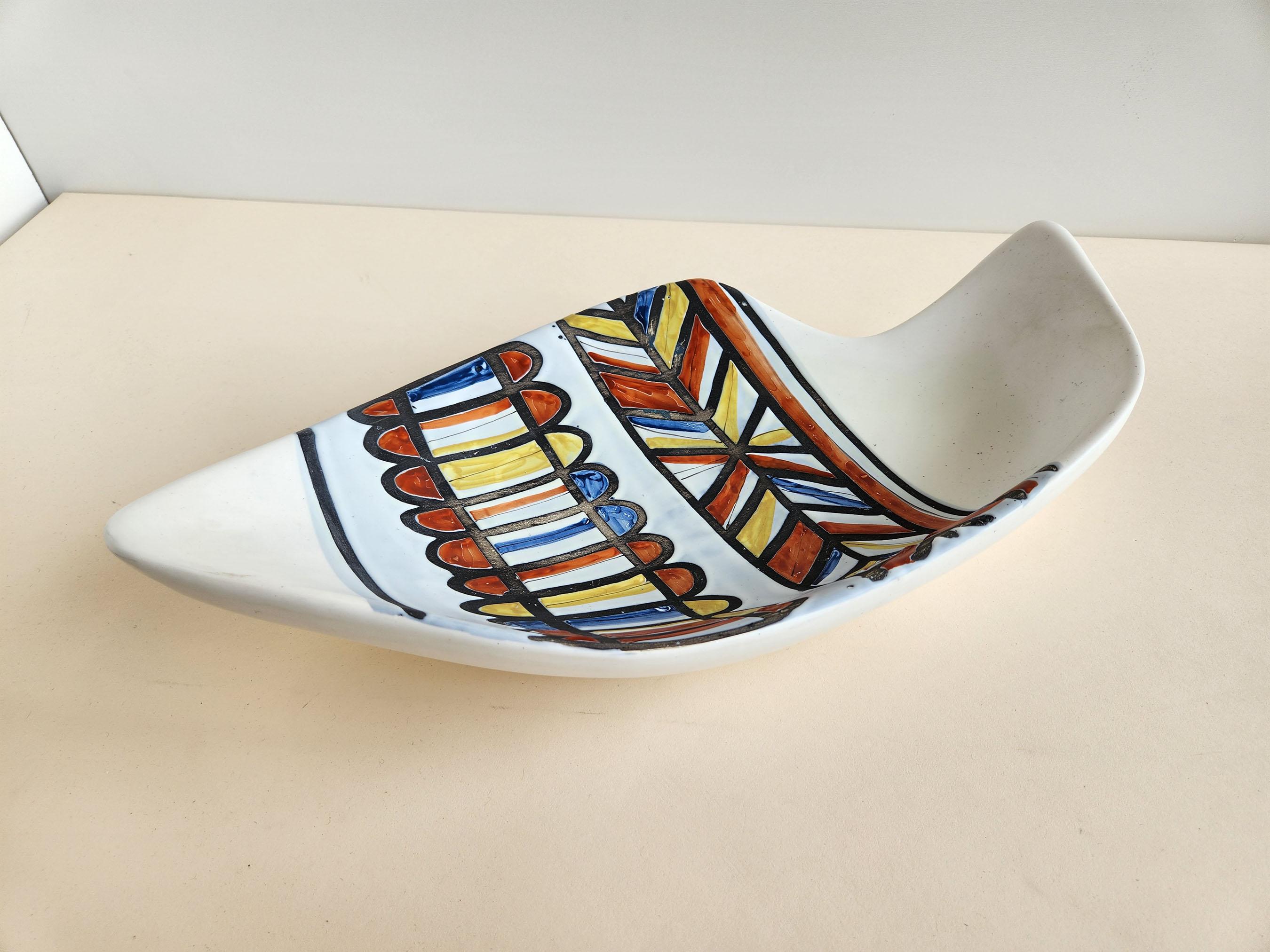 Roger Capron - Ceramic Dish with Banded Design For Sale 1