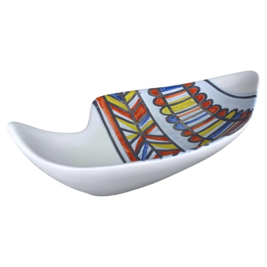 Roger Capron - Piatto in ceramica con design a bande