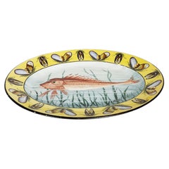 Ceramic Dish with Fish Decoration, France, 1960s
