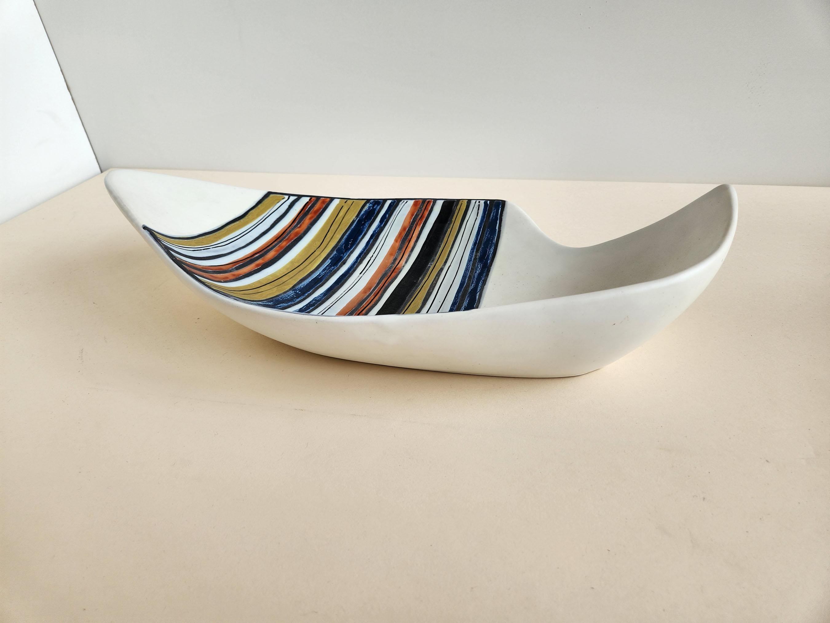 Roger Capron – Keramikschale mit Streifen  (Französisch) im Angebot