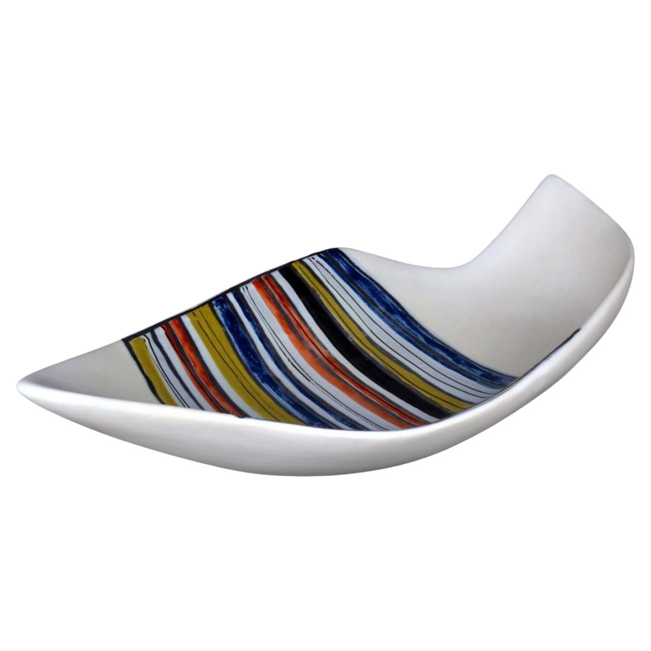 Roger Capron - Ceramic Dish with Stripes  For Sale