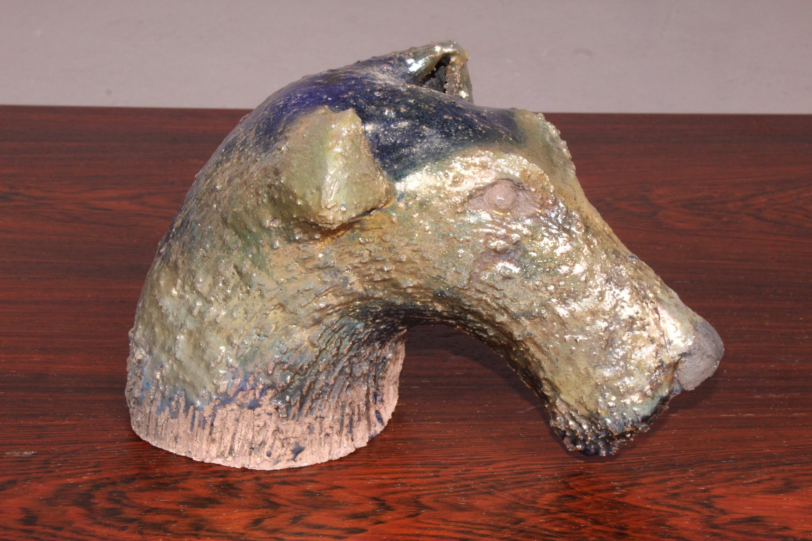 Late 20th Century Ceramic Dog Head