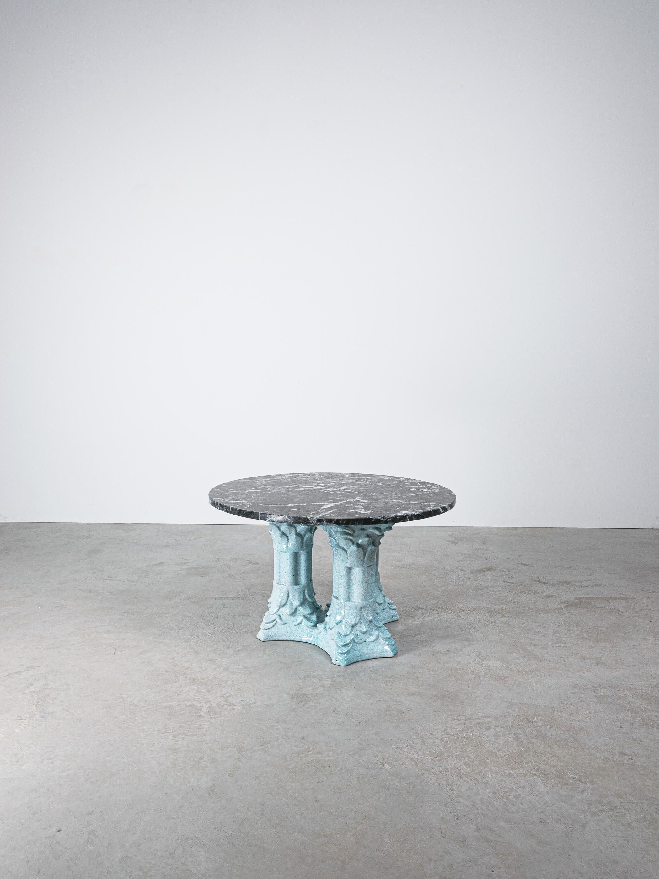 Ceramic Doric Pilar Table Bespoke Design, Italy, 1950 For Sale 3