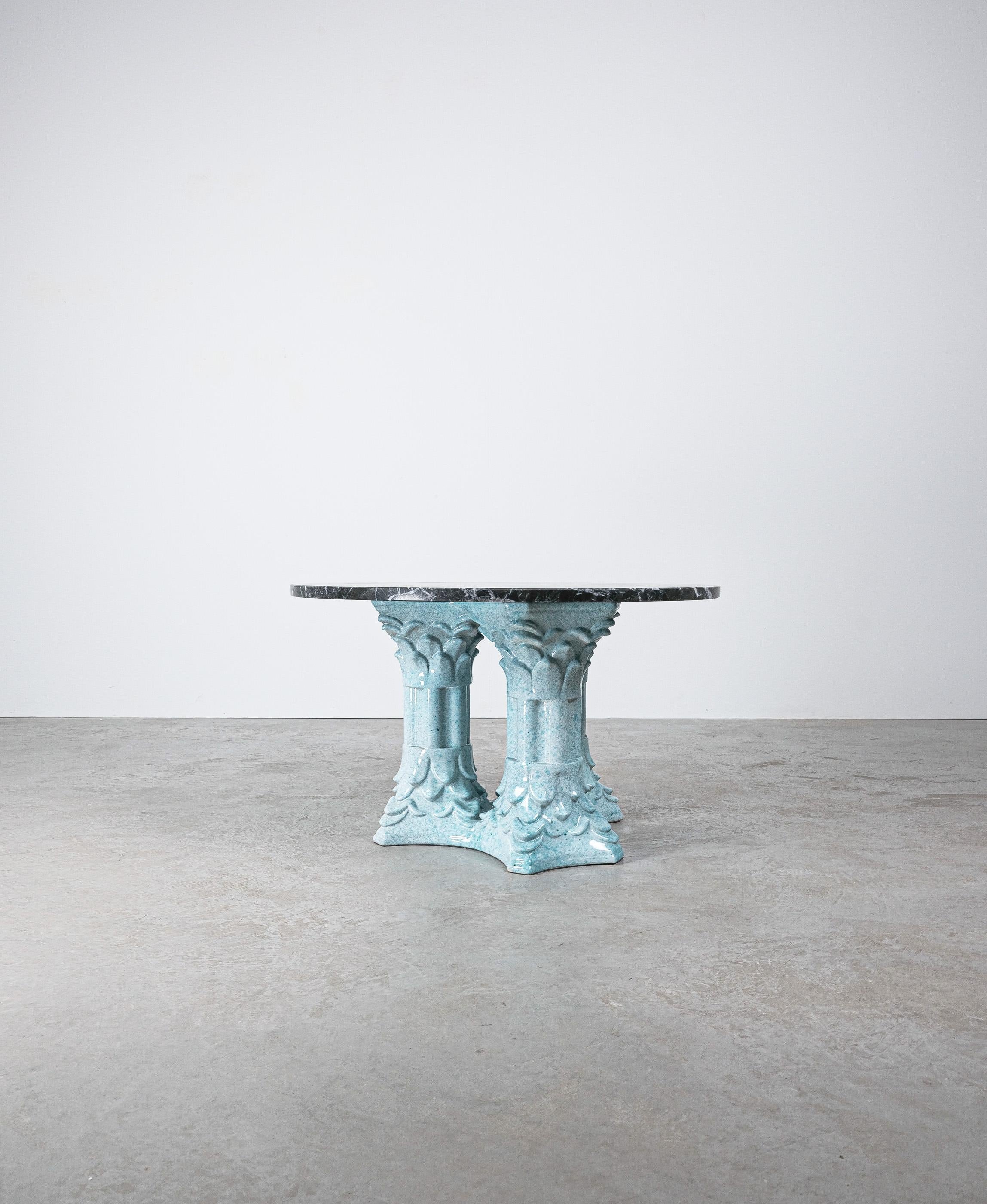 Ceramic Doric Pilar Table Bespoke Design, Italy, 1950 For Sale 4