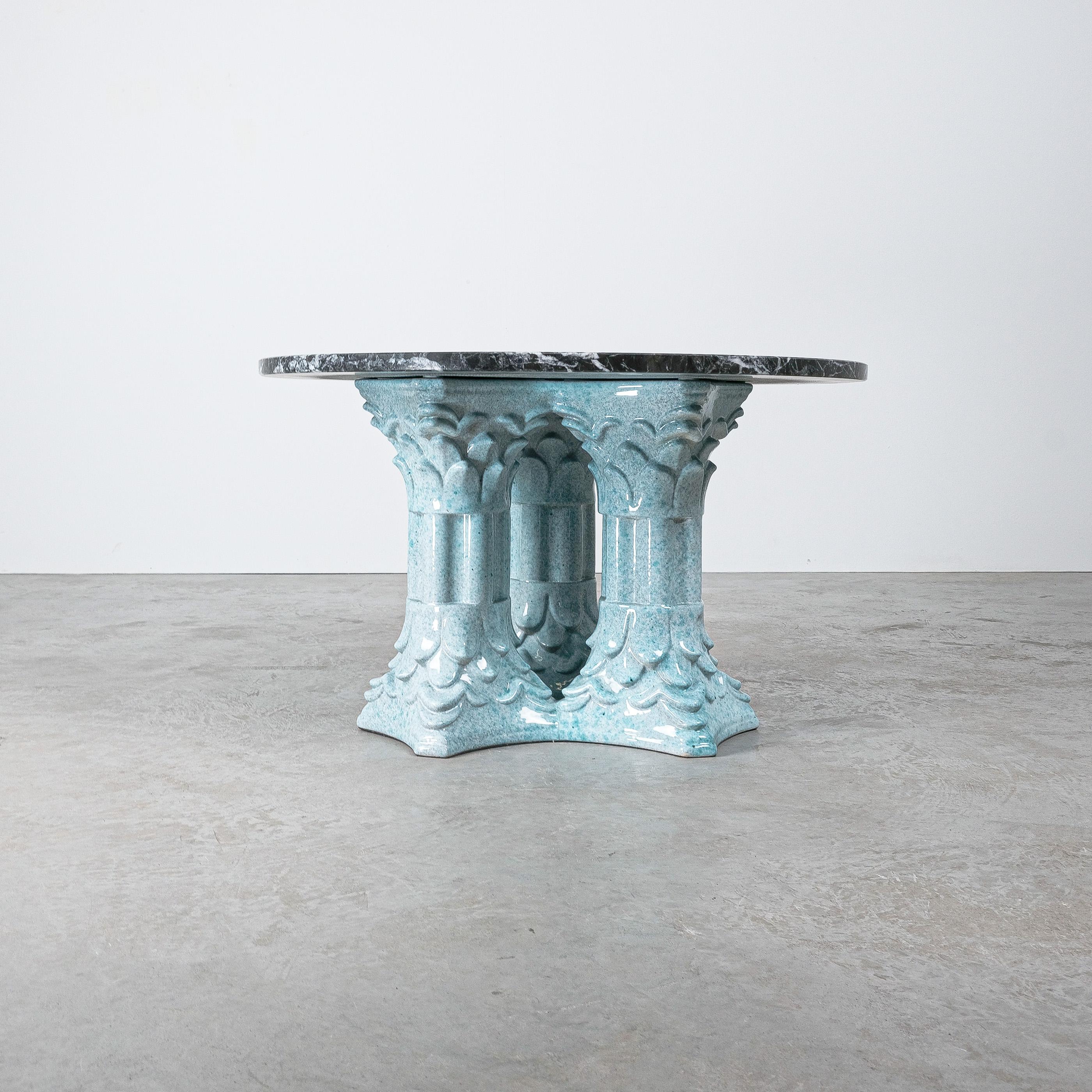 Ceramic Doric Pilar Table Bespoke Design, Italy, 1950 For Sale 6