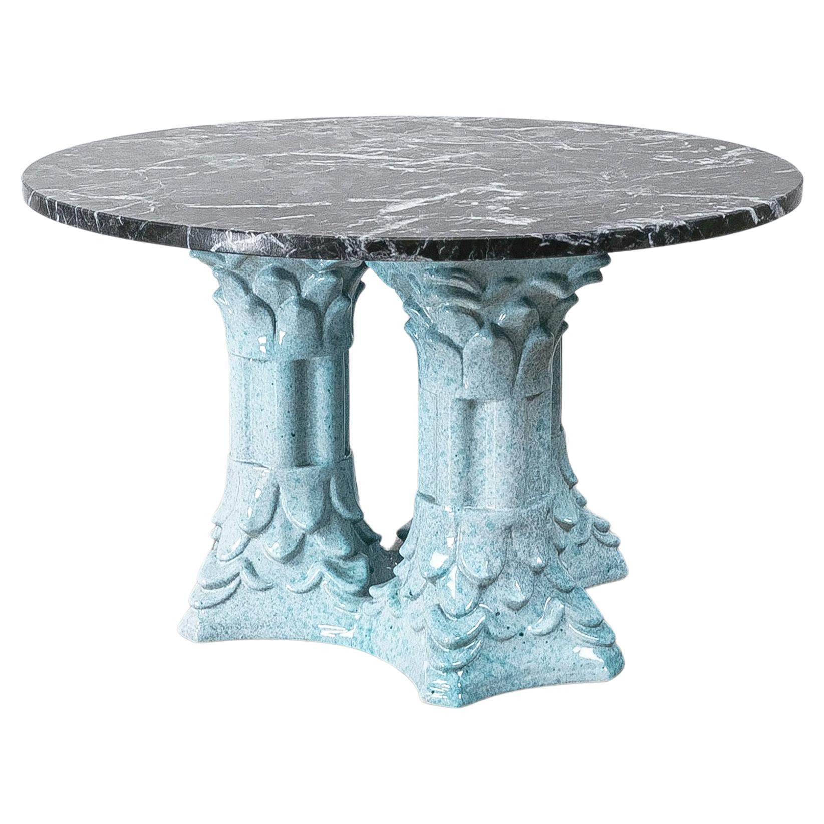 Ceramic Doric Pilar Table Bespoke Design, Italy, 1950 For Sale 7