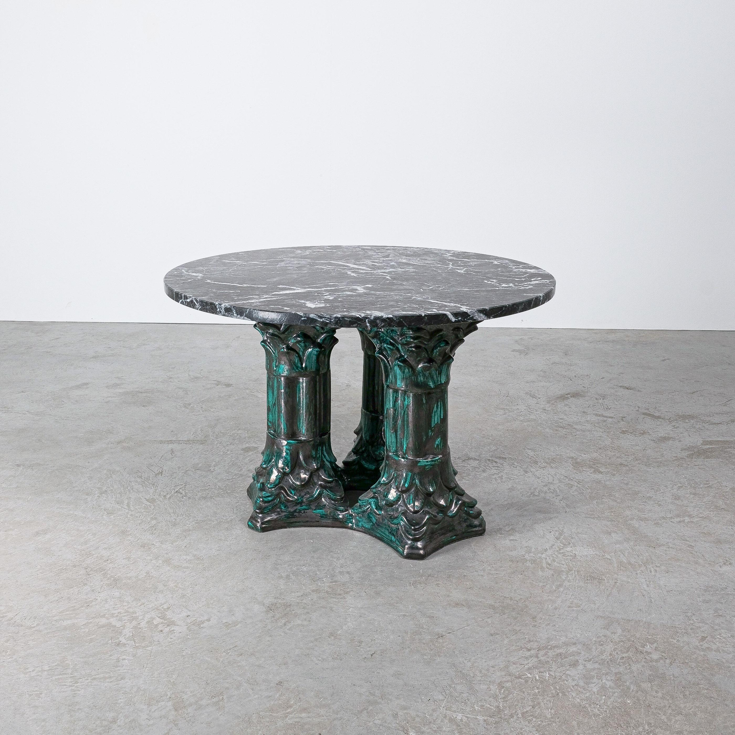 Mid-20th Century Ceramic Doric Pilar Table Bespoke Design, Italy, 1950 For Sale