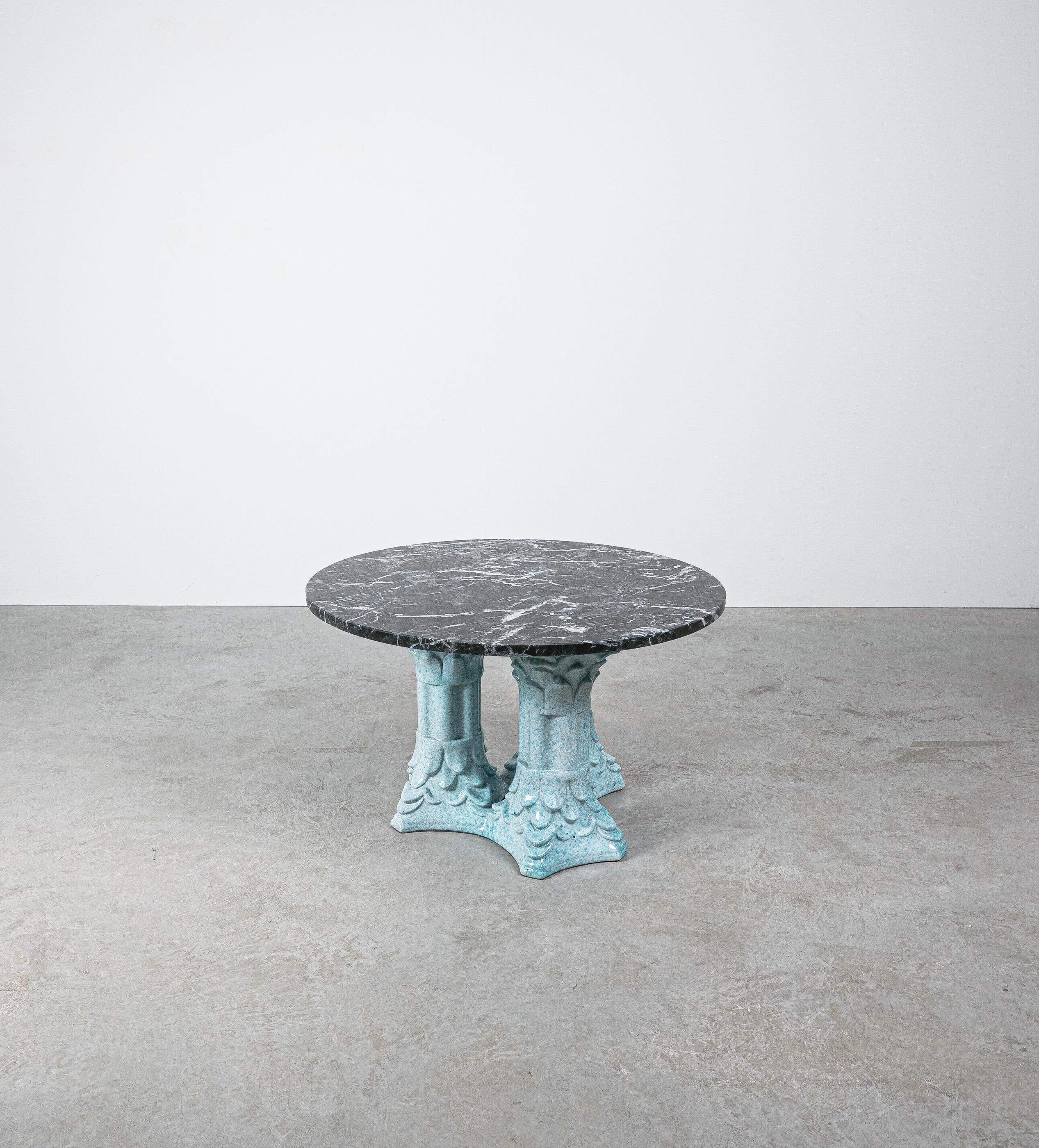 Ceramic Doric Pilar Table Bespoke Design, Italy, 1950 For Sale 1