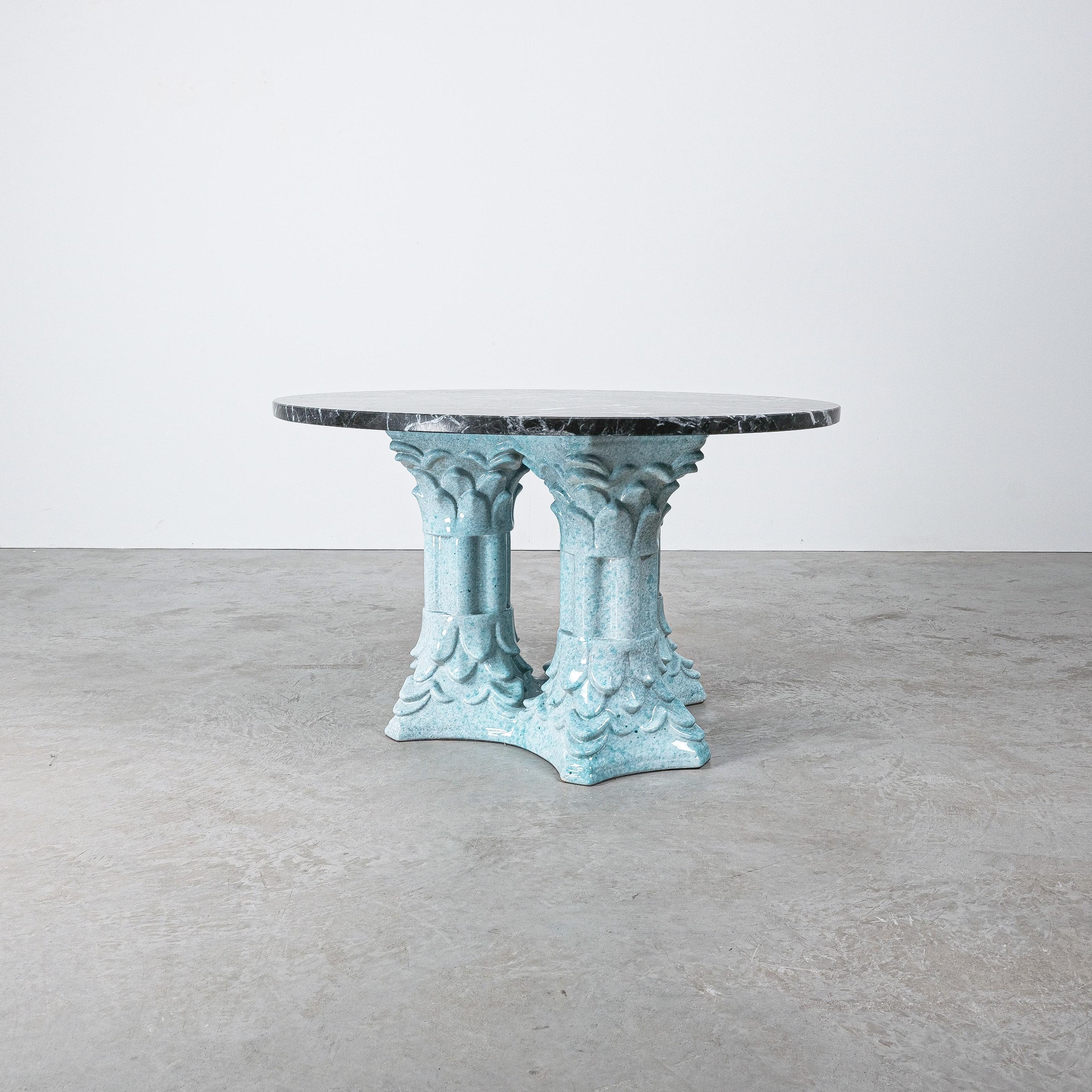 Ceramic Doric Pilar Table Bespoke Design, Italy, 1950 For Sale 2