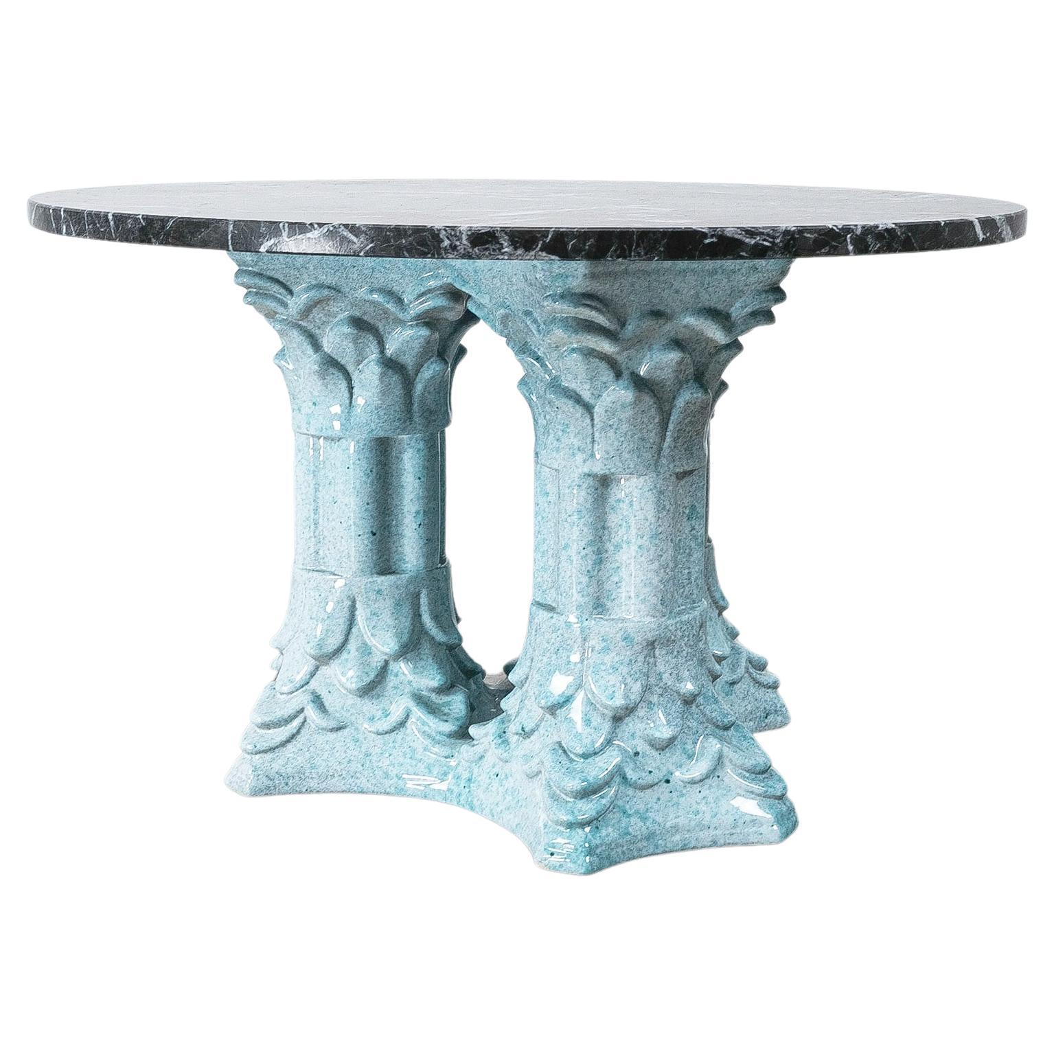 Ceramic Doric Pilar Table Bespoke Design, Italy, 1950 For Sale