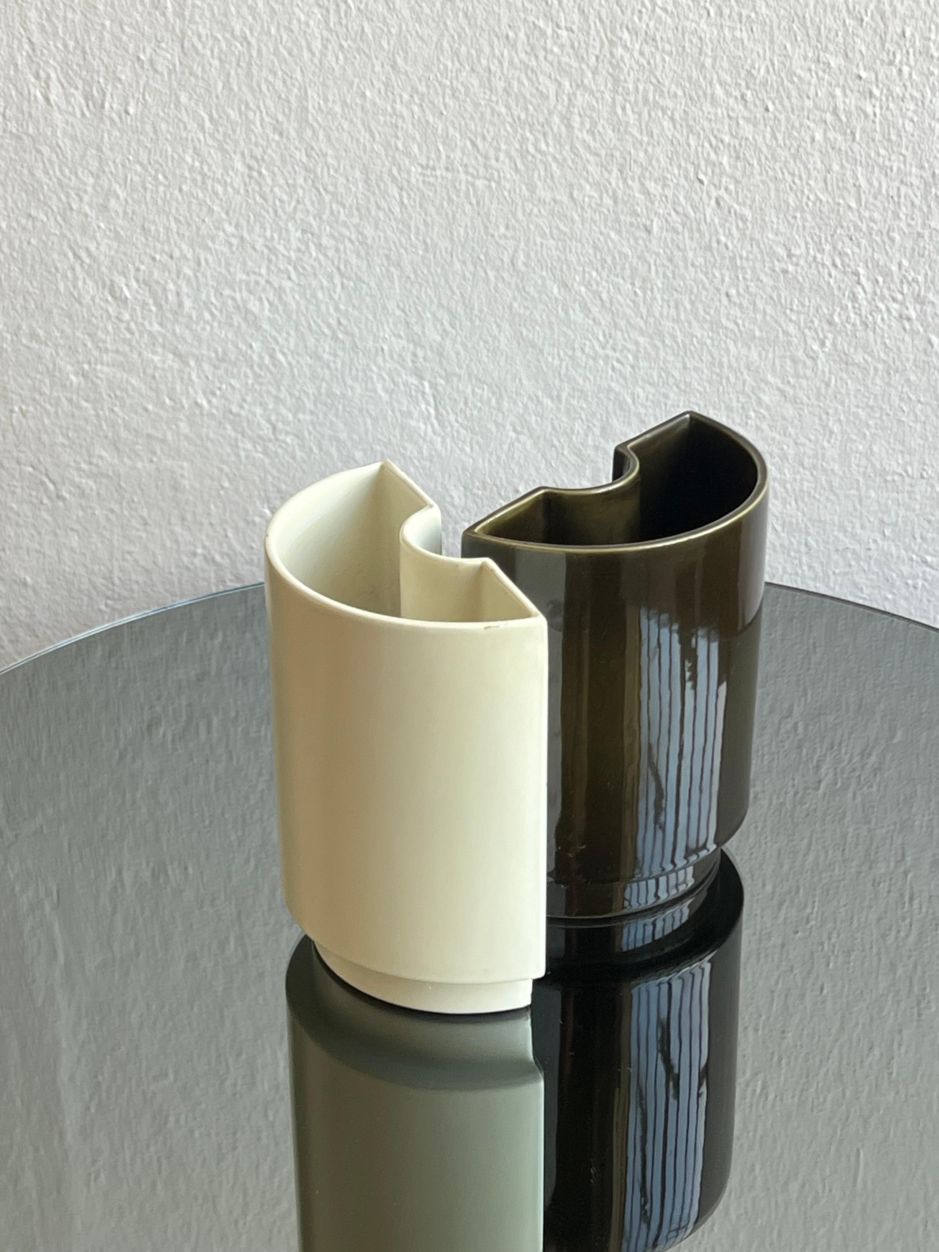 Keramik-Doppelvase, Cansano Ceramiche hergestellt in Italien 1970er Jahre, Torino im Angebot 4