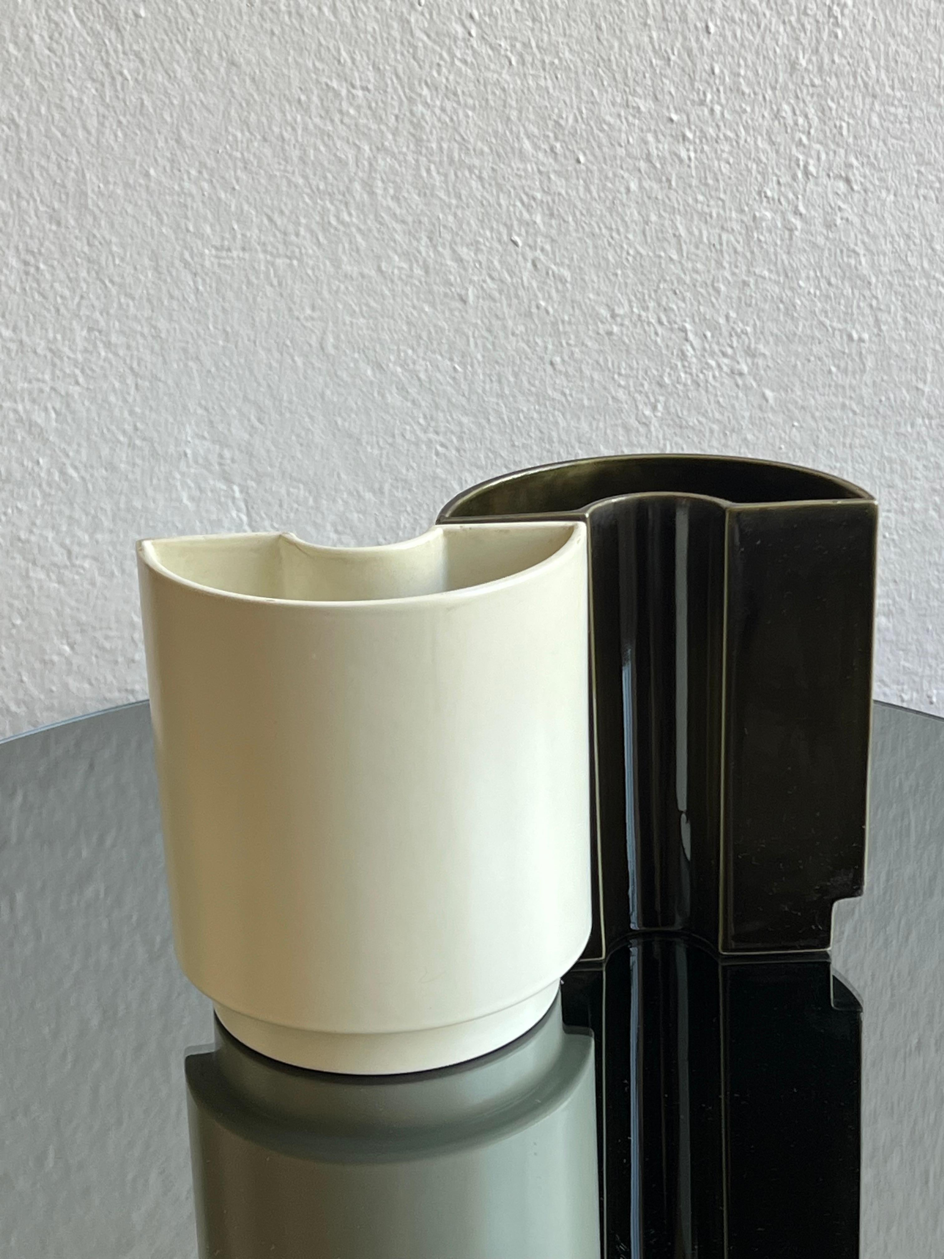 Keramik-Doppelvase, Cansano Ceramiche hergestellt in Italien 1970er Jahre, Torino im Angebot 5