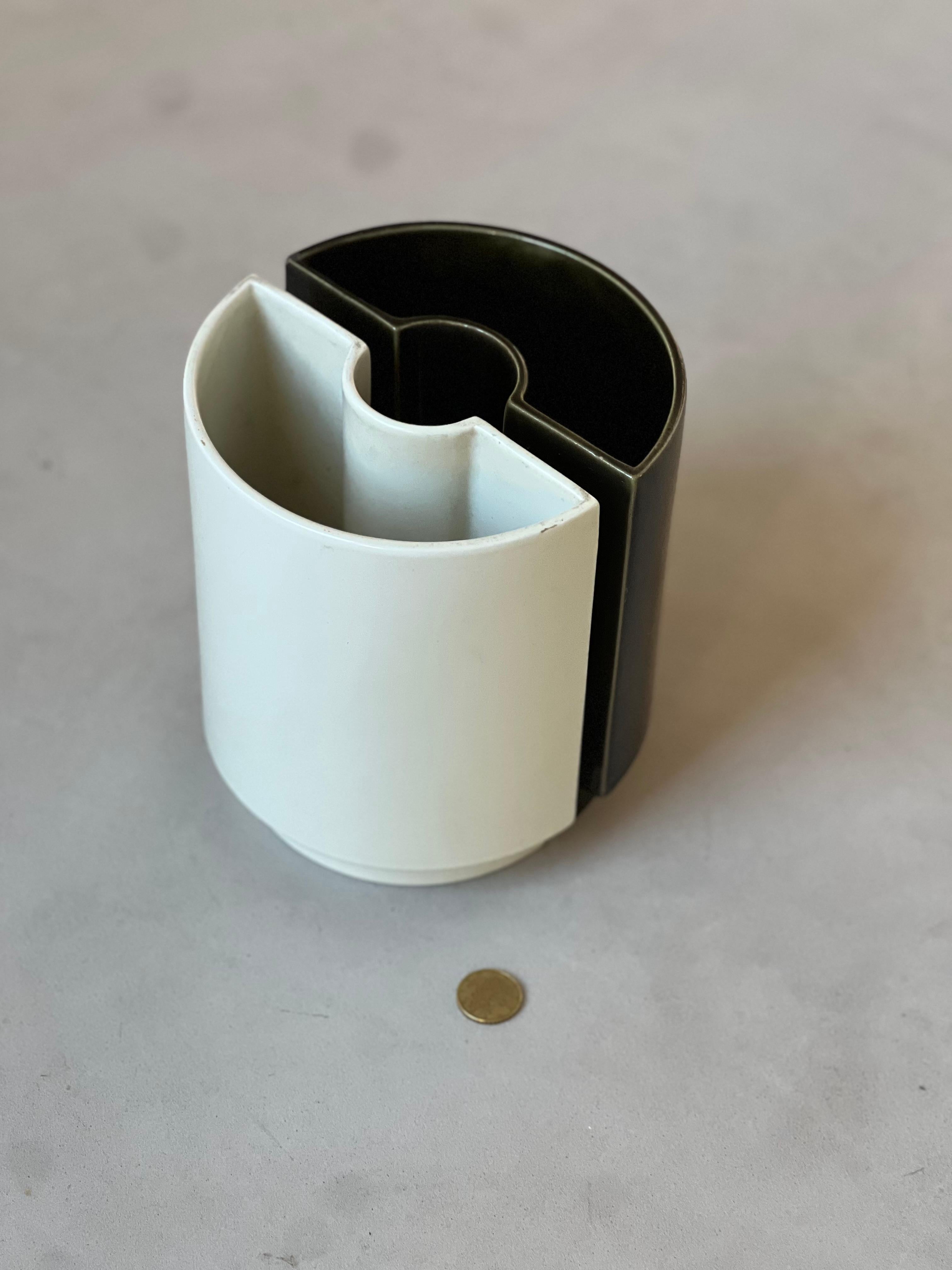 Keramik-Doppelvase, Cansano Ceramiche hergestellt in Italien 1970er Jahre, Torino im Angebot 6