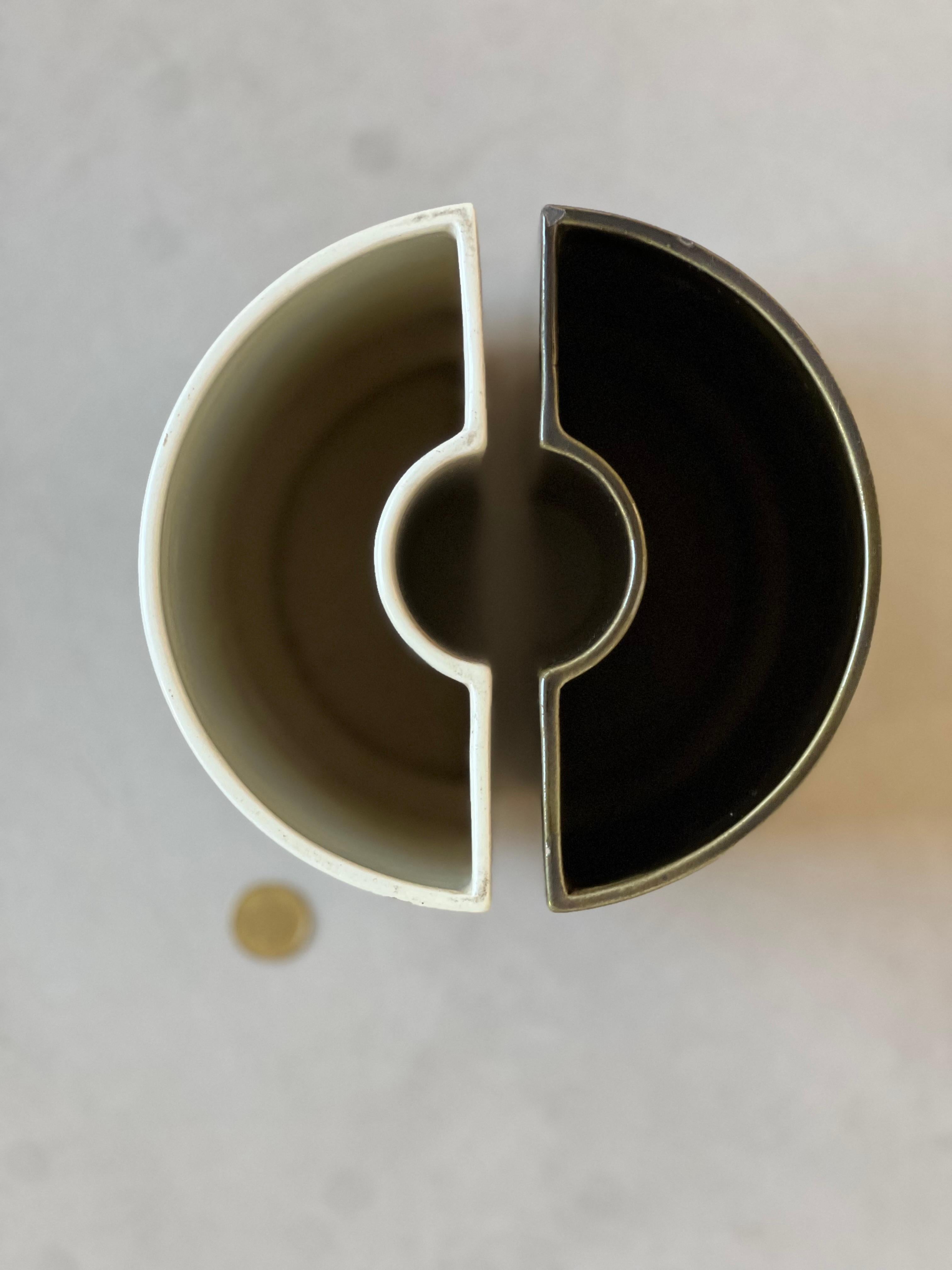 Keramik-Doppelvase, Cansano Ceramiche hergestellt in Italien 1970er Jahre, Torino im Angebot 7