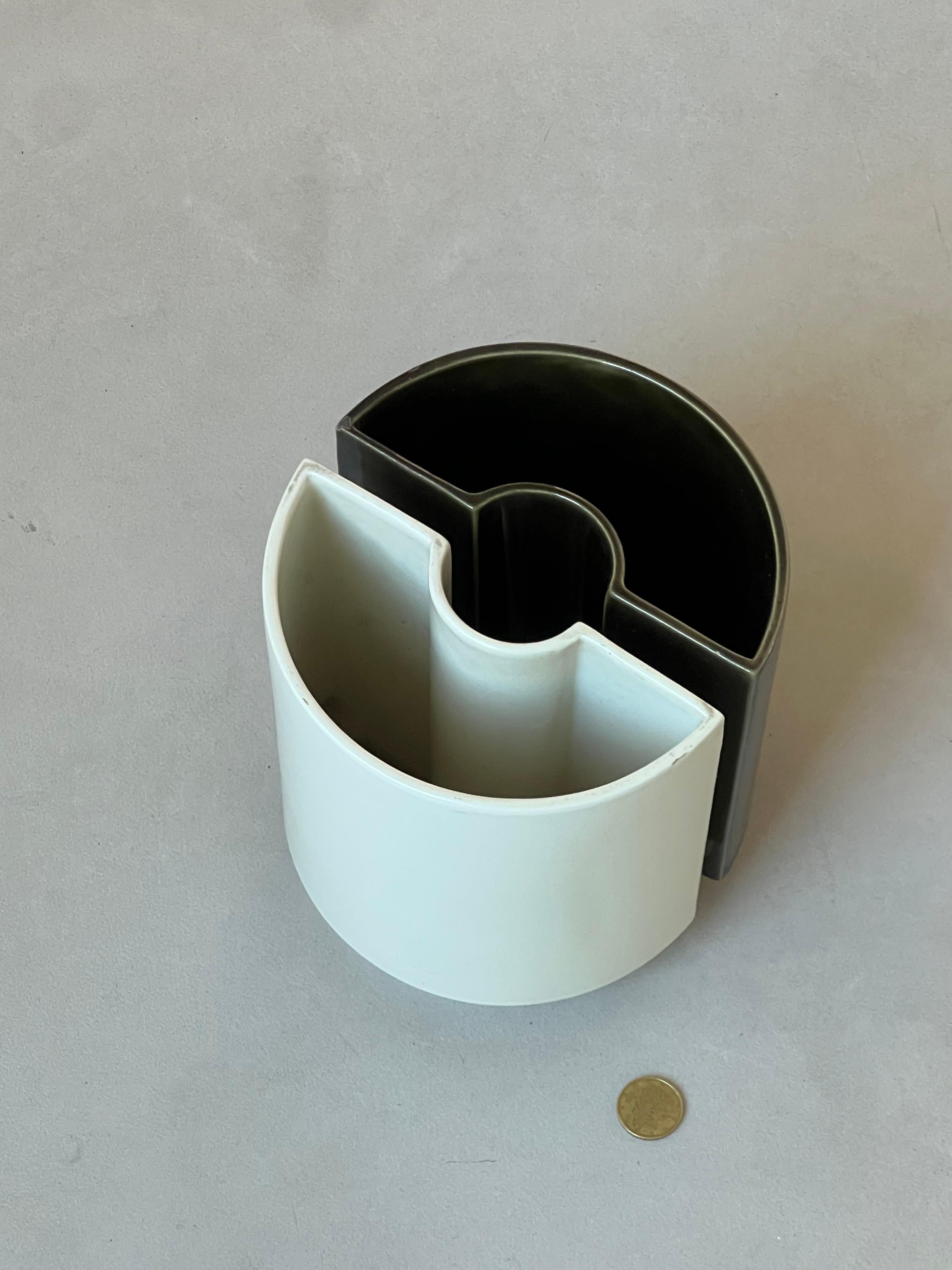 Keramik-Doppelvase, Cansano Ceramiche hergestellt in Italien 1970er Jahre, Torino im Angebot 8