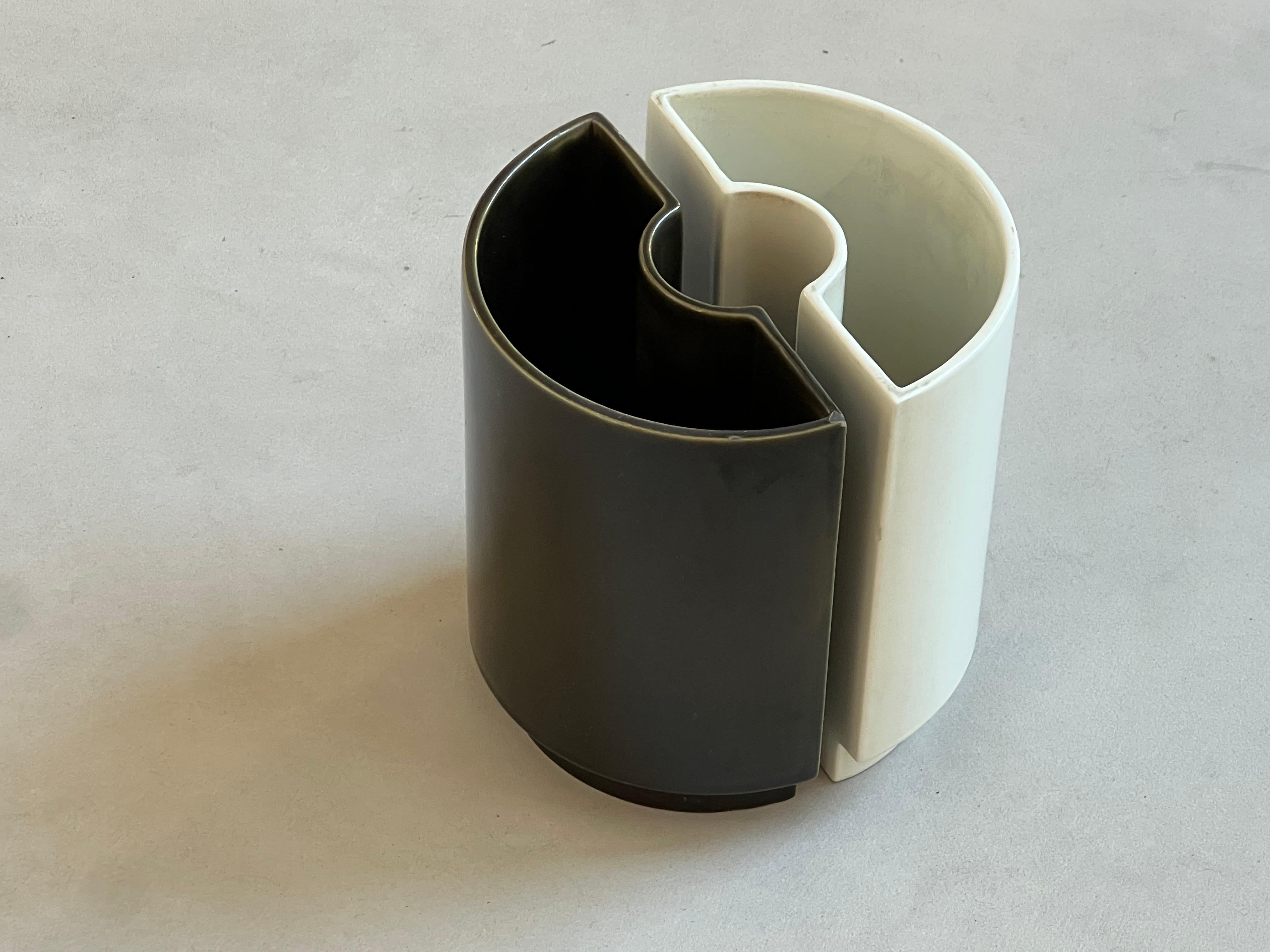 Keramik-Doppelvase, Cansano Ceramiche hergestellt in Italien 1970er Jahre, Torino im Angebot 10