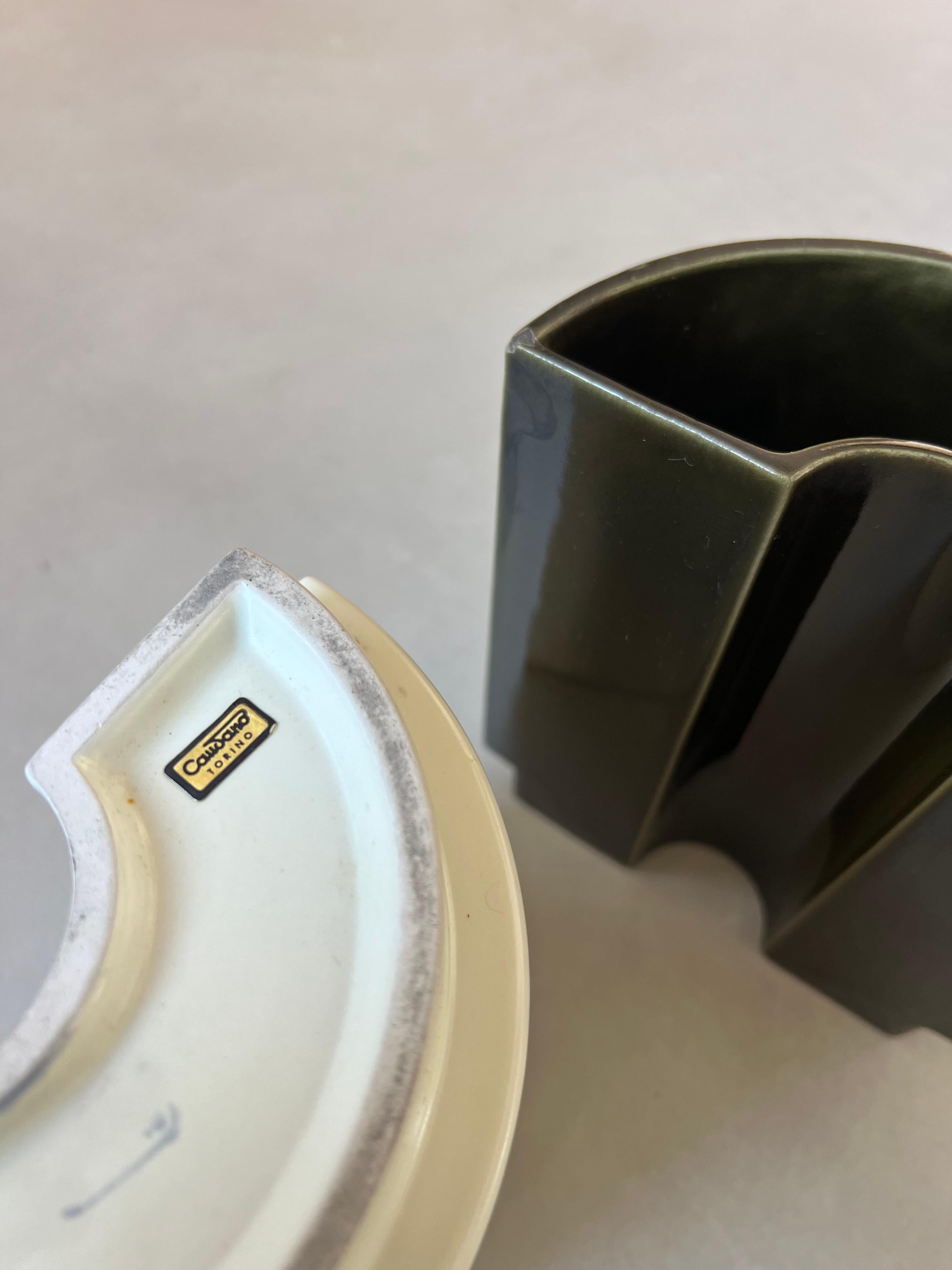 Keramik-Doppelvase, Cansano Ceramiche hergestellt in Italien 1970er Jahre, Torino im Angebot 11