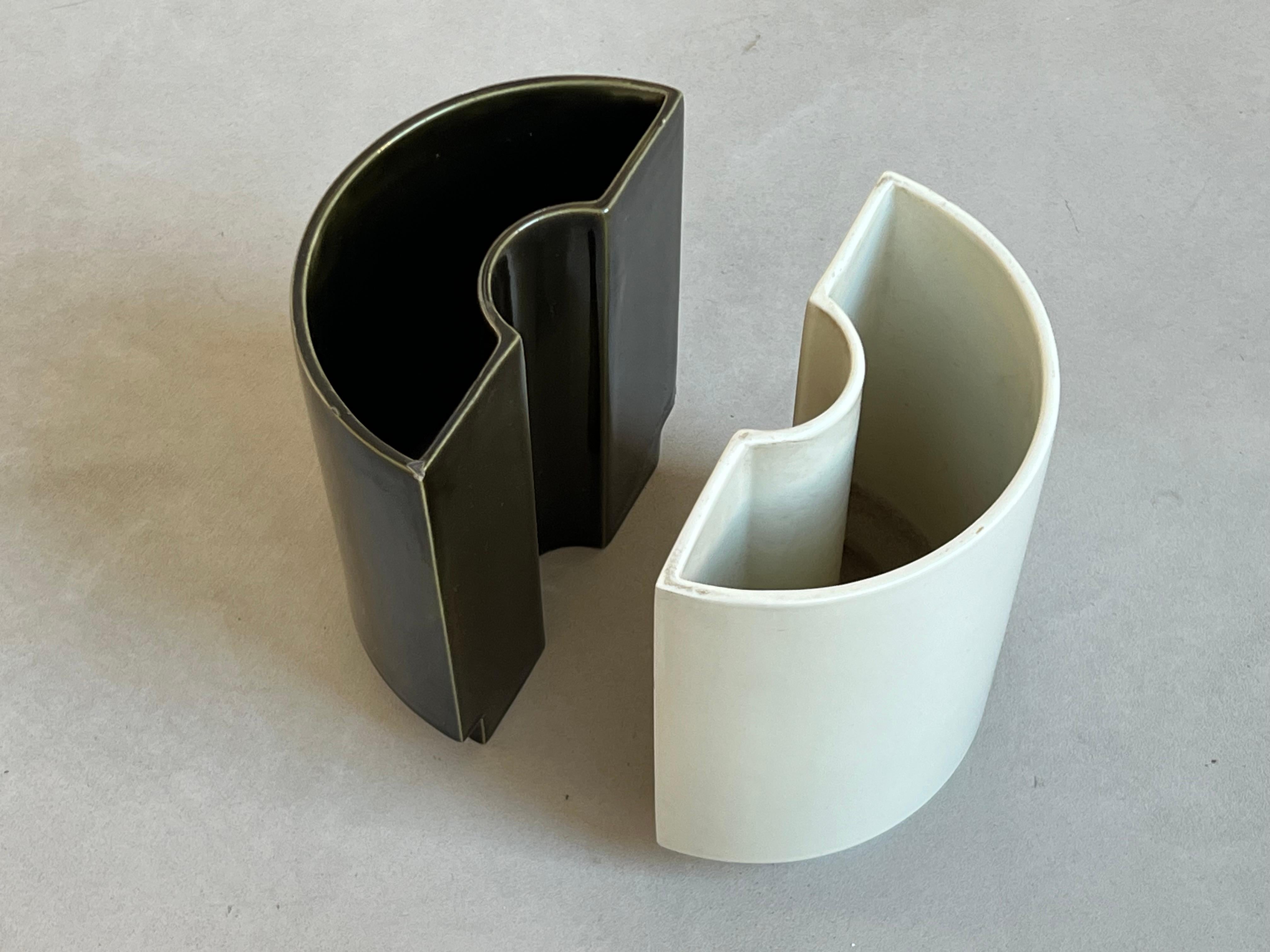 Keramik-Doppelvase, Cansano Ceramiche hergestellt in Italien 1970er Jahre, Torino im Angebot 13