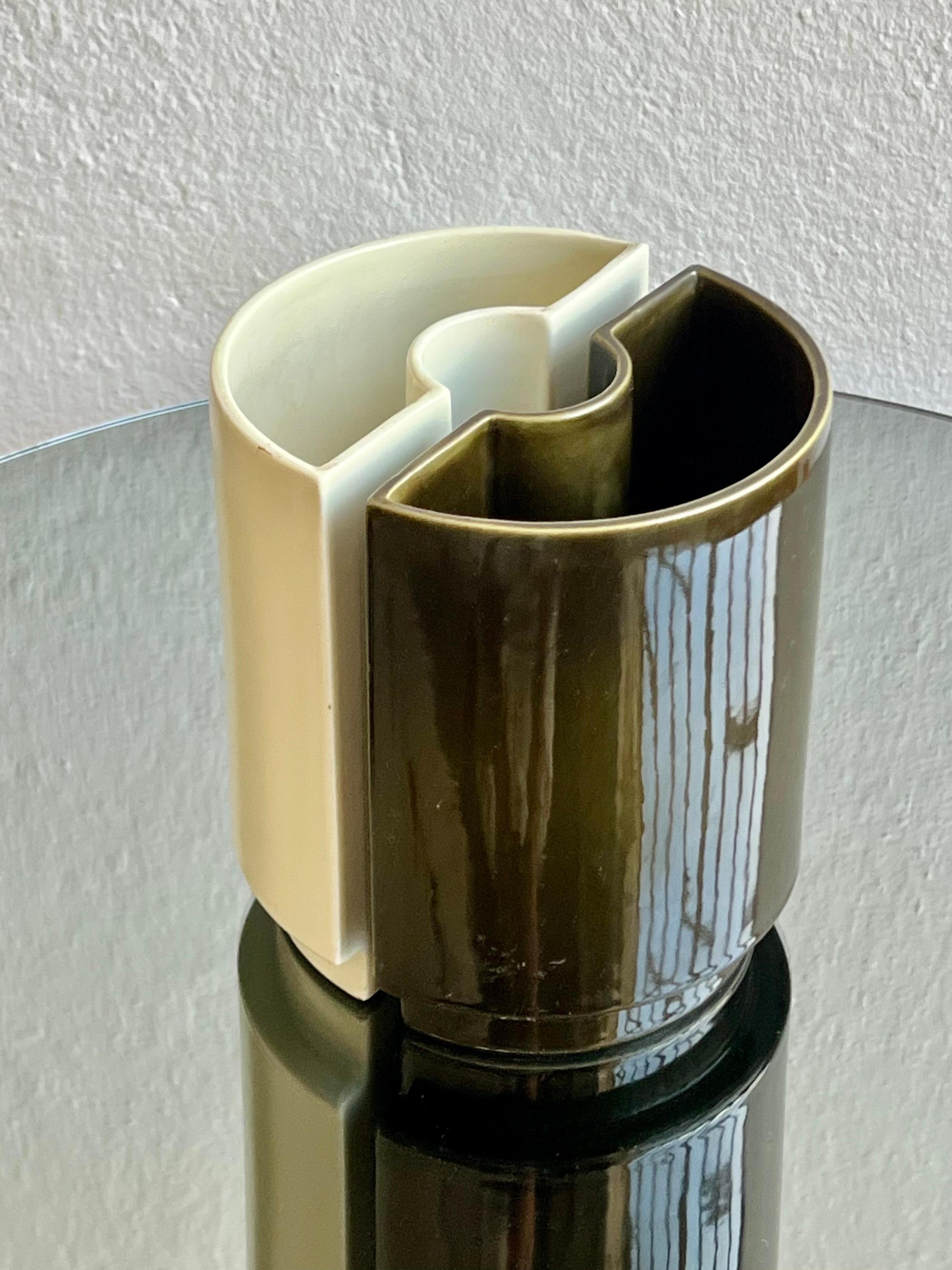Keramik-Doppelvase, Cansano Ceramiche hergestellt in Italien 1970er Jahre, Torino (Organische Moderne) im Angebot