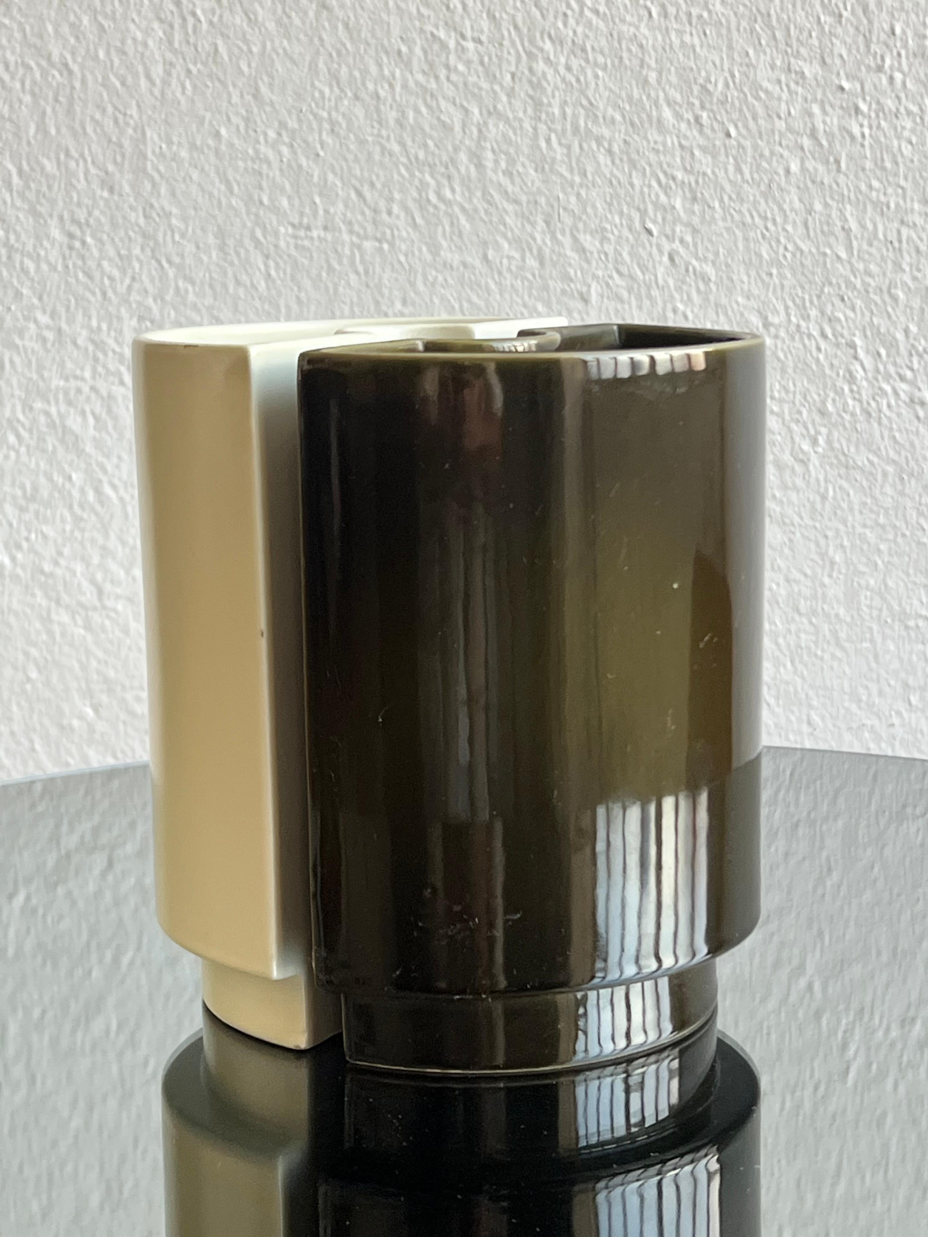 Keramik-Doppelvase, Cansano Ceramiche hergestellt in Italien 1970er Jahre, Torino (Ende des 20. Jahrhunderts) im Angebot