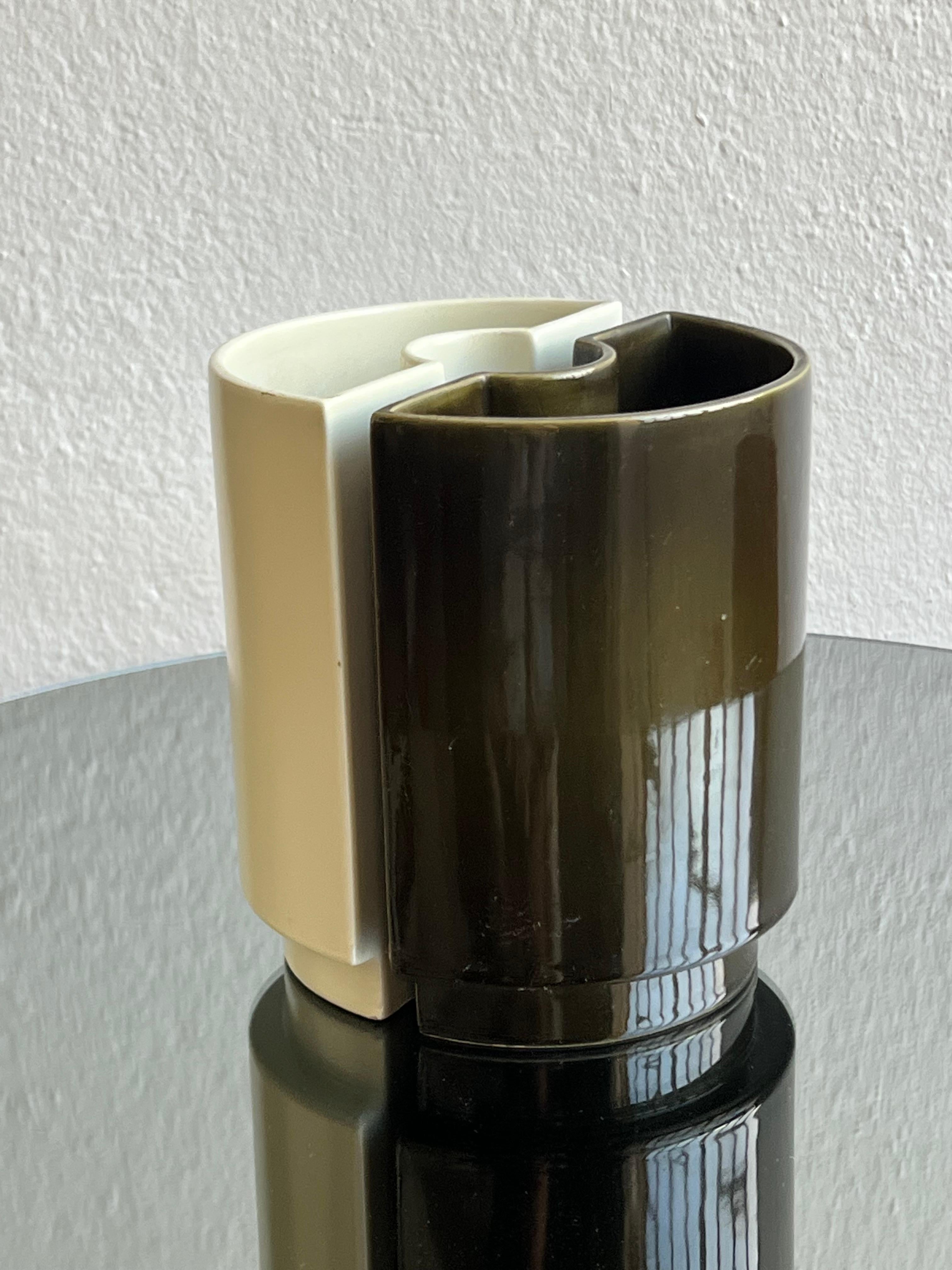 Keramik-Doppelvase, Cansano Ceramiche hergestellt in Italien 1970er Jahre, Torino im Angebot 1
