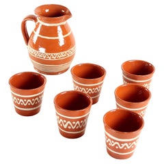 Set da bere in ceramica di Ditta Abrhamova, Cecoslovacchia 1960