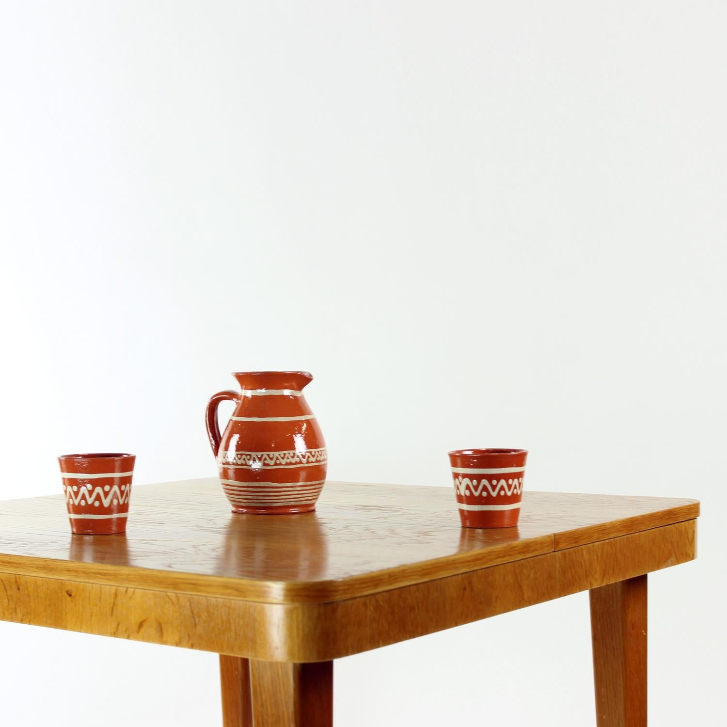 Arte popolare Set da bere in ceramica, Cecoslovacchia 1960