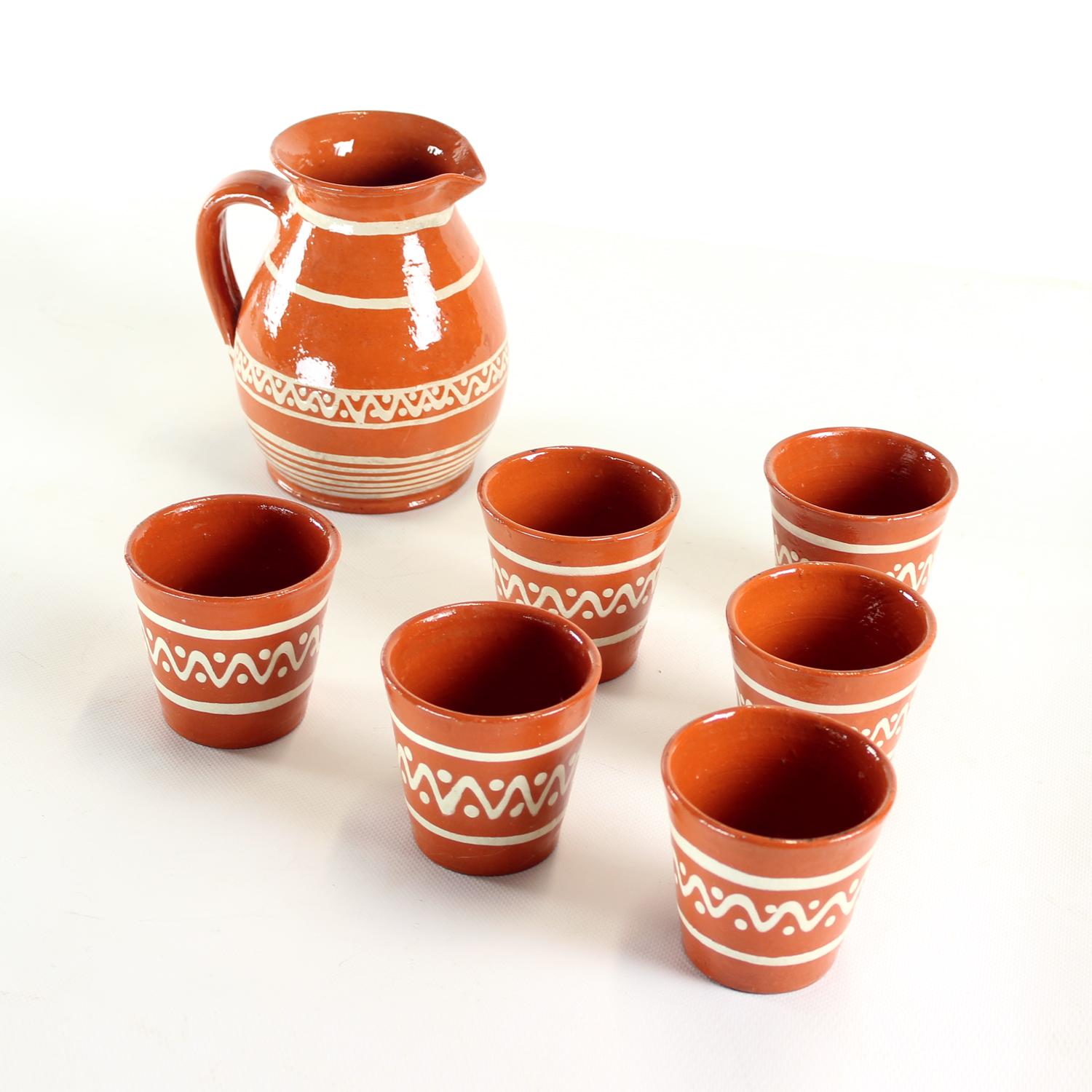 Set da bere in ceramica, Cecoslovacchia 1960 2