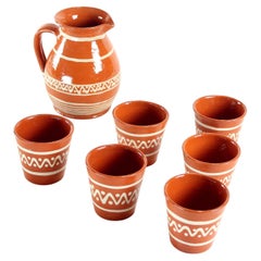 Set da bere in ceramica, Cecoslovacchia 1960
