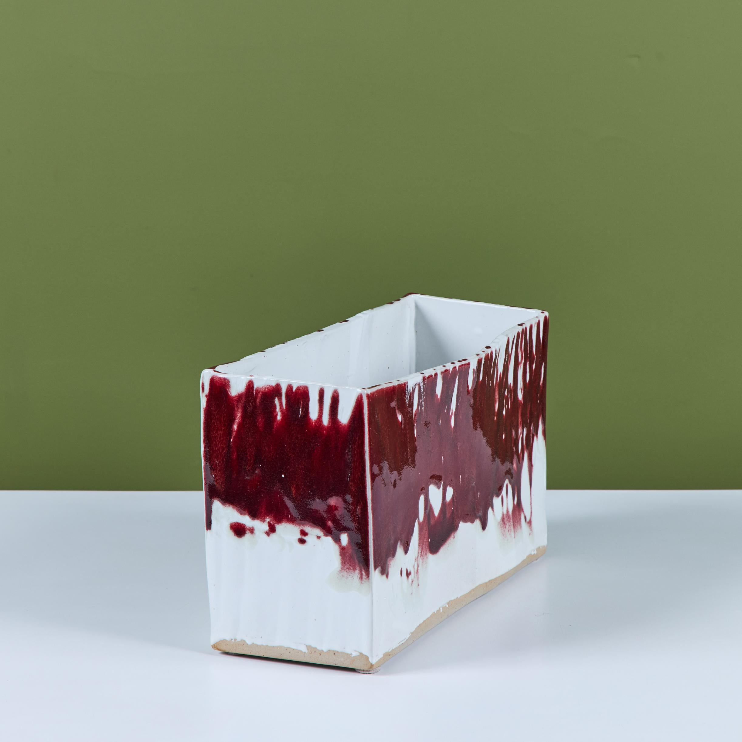 Fioriera in ceramica con smalto a goccia in vendita 3