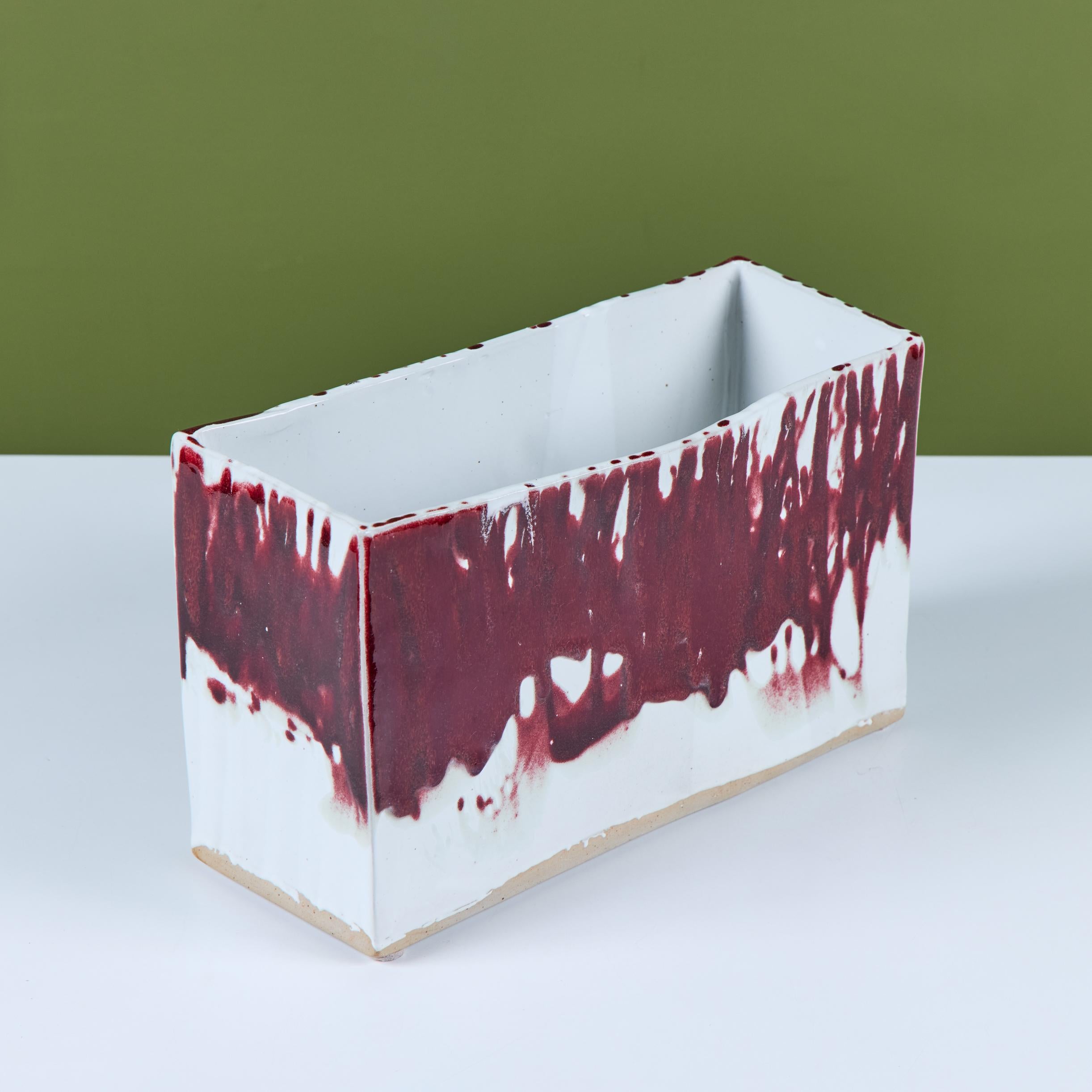 Fioriera in ceramica con smalto a goccia in vendita 4