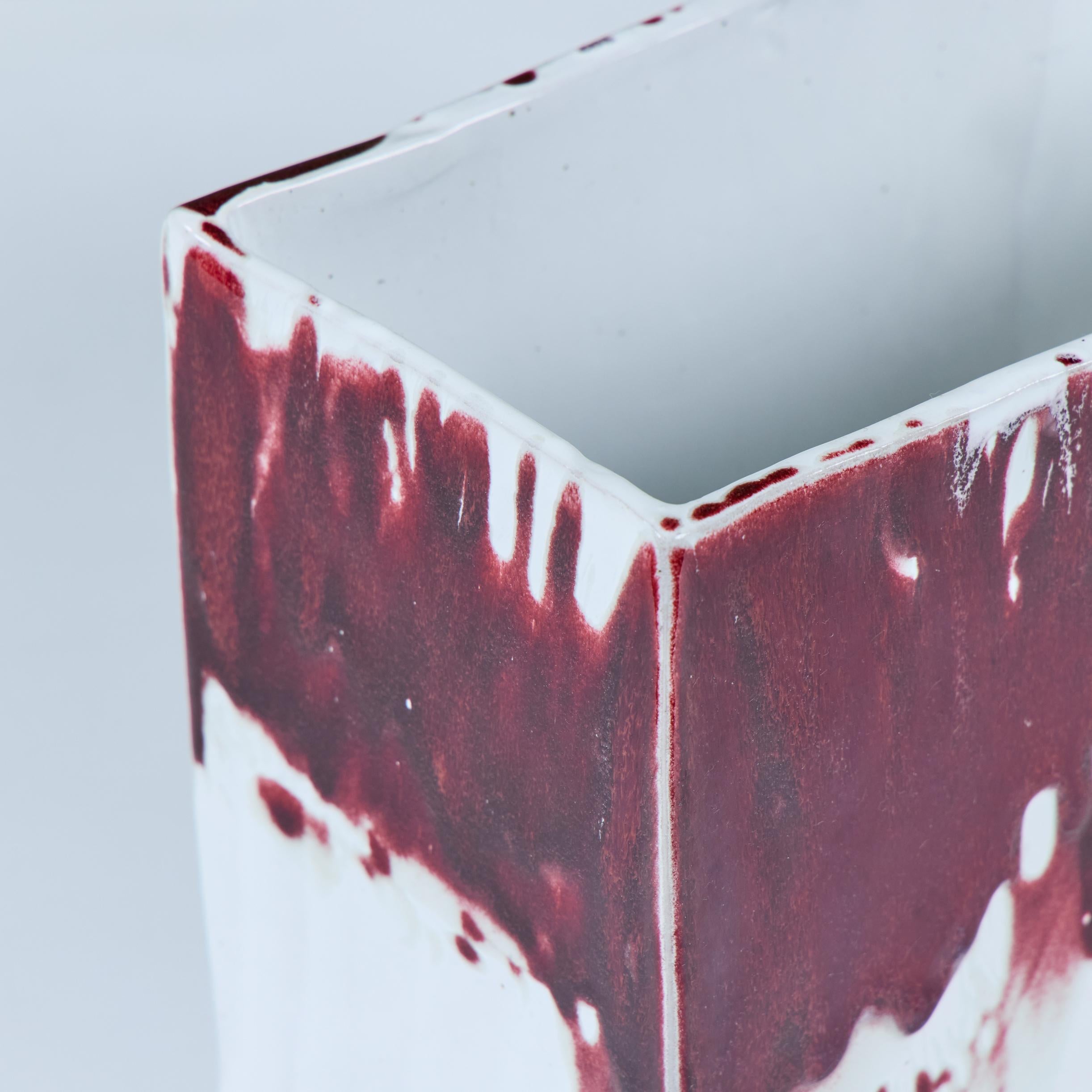 Fioriera in ceramica con smalto a goccia in vendita 6