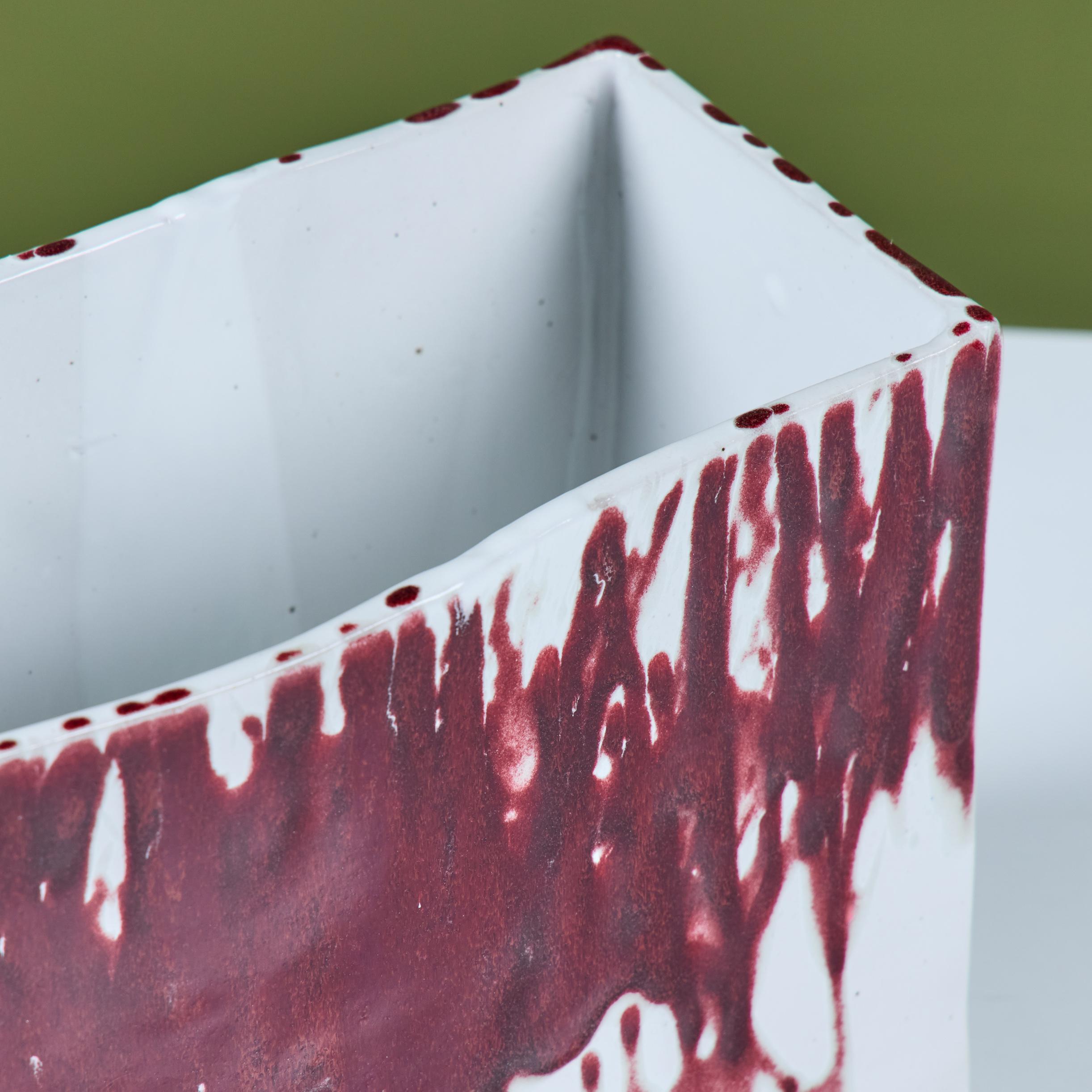 Fioriera in ceramica con smalto a goccia in vendita 7
