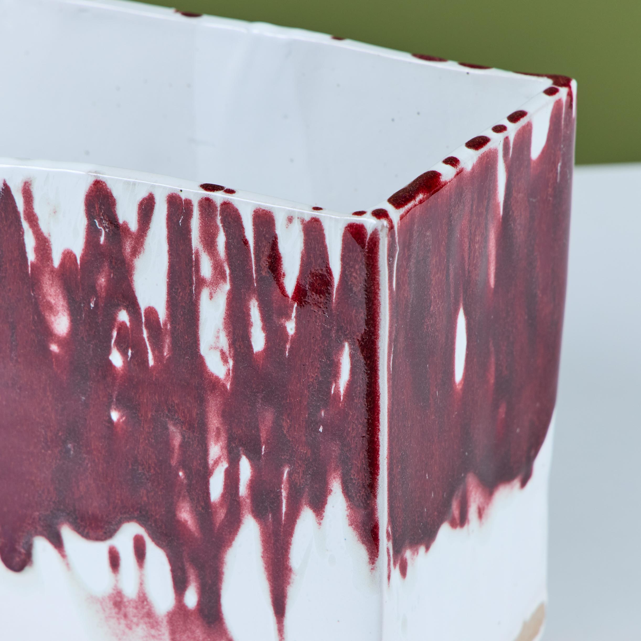 Fioriera in ceramica con smalto a goccia in vendita 8
