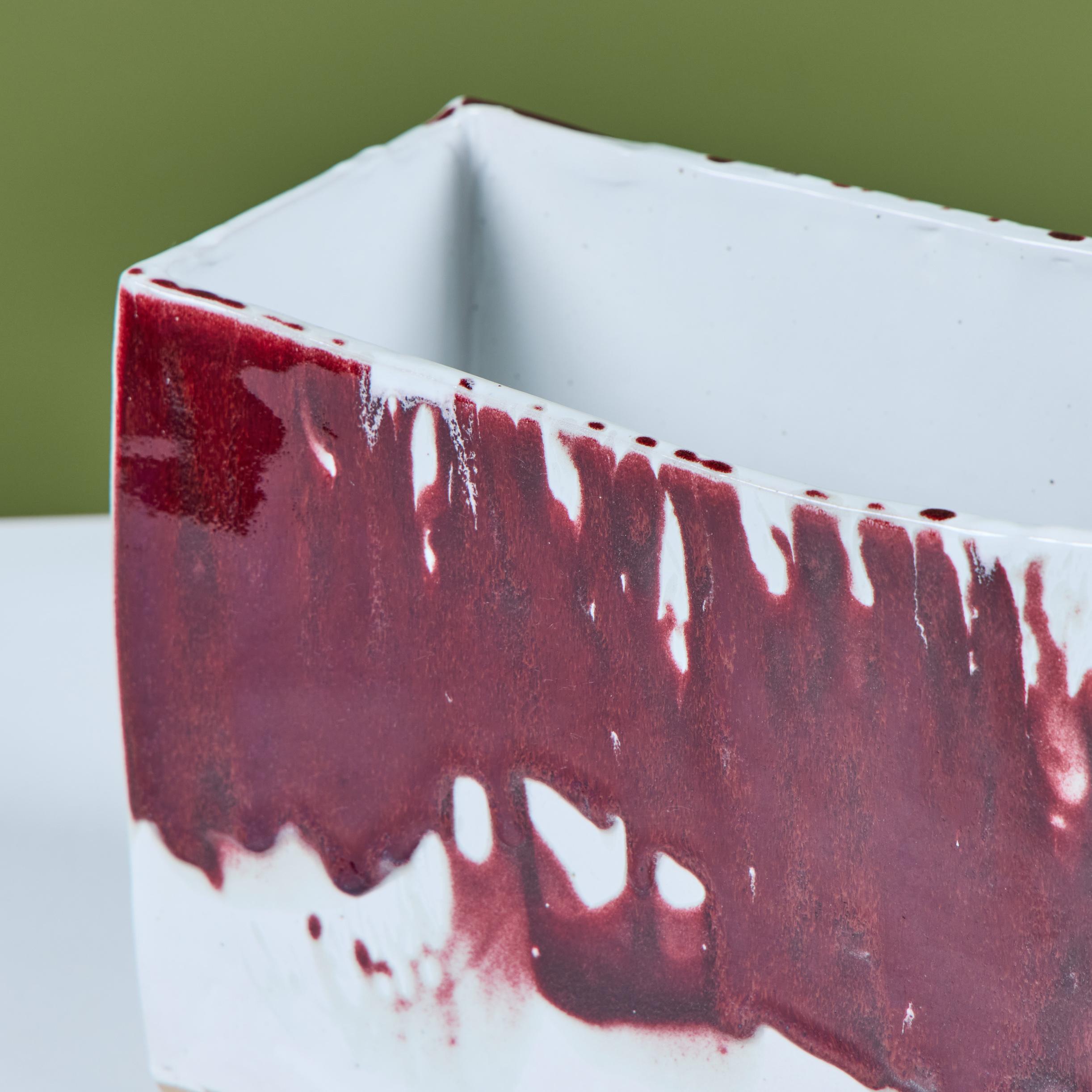 Moderno Fioriera in ceramica con smalto a goccia in vendita