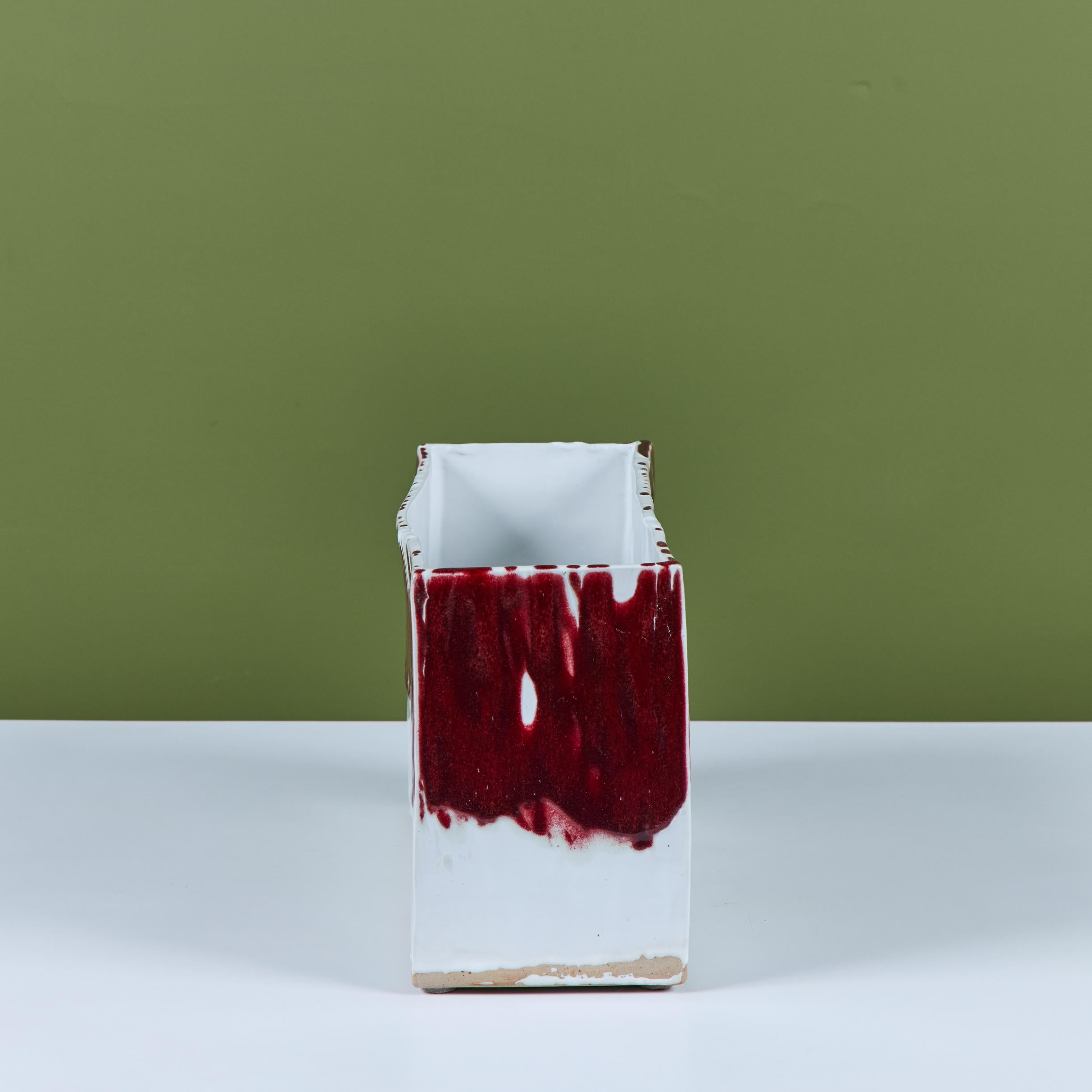 XX secolo Fioriera in ceramica con smalto a goccia in vendita