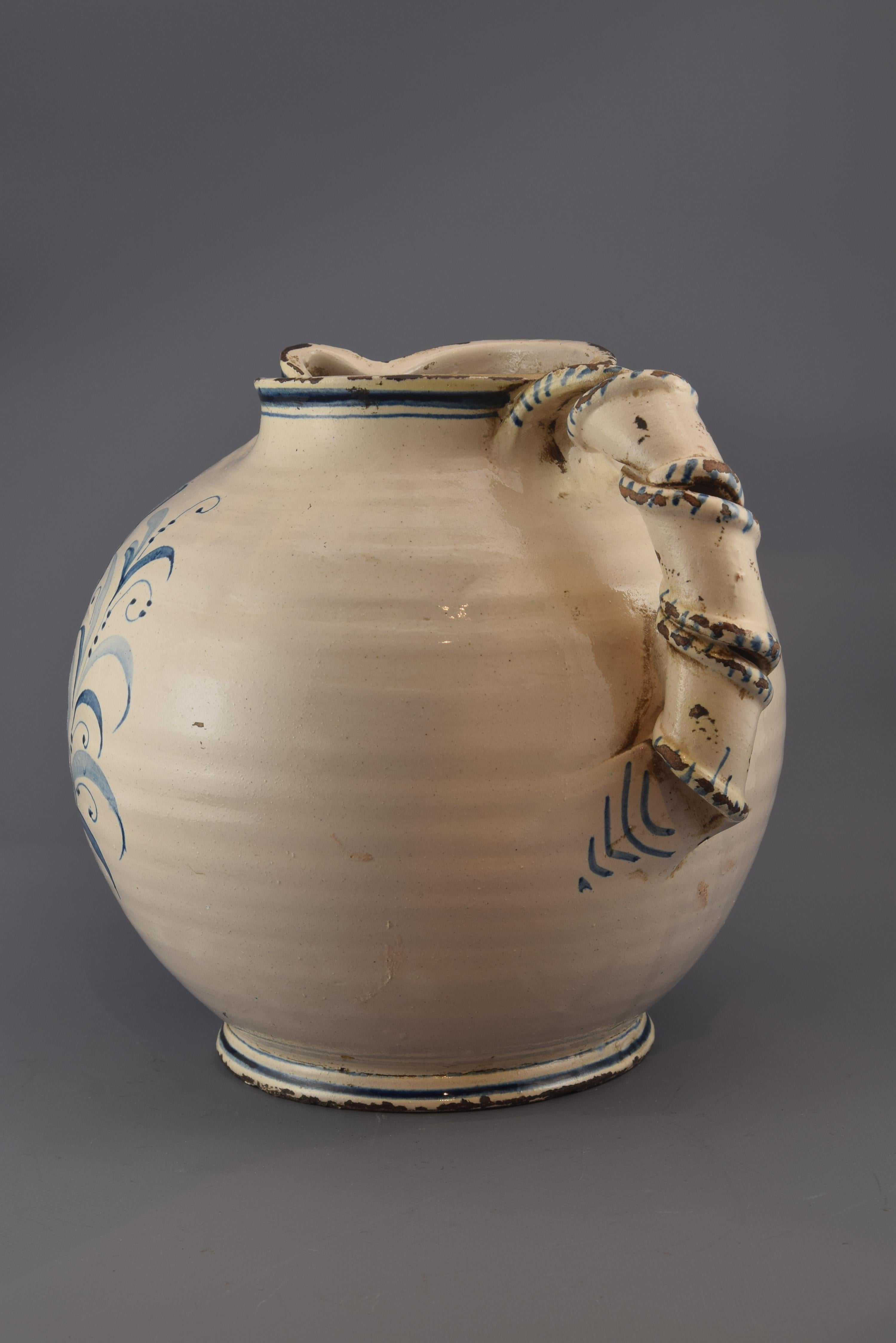 Neoclassical Ceramic Drug Jar or Syrup Jar, Possibly Italy, 18th Century For Sale