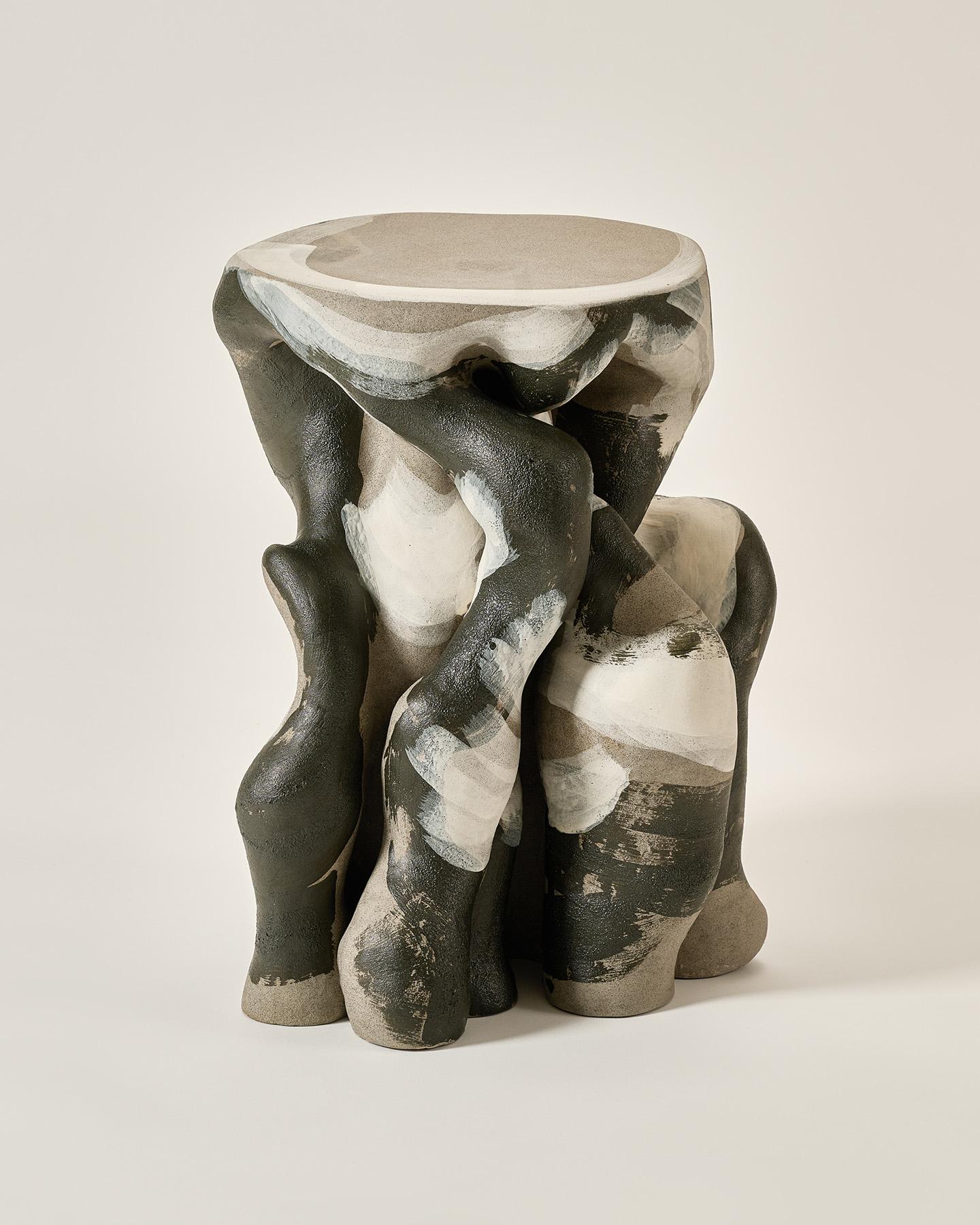 Ceramic Dym Side Table by Perler In New Condition For Sale In Geneve, CH